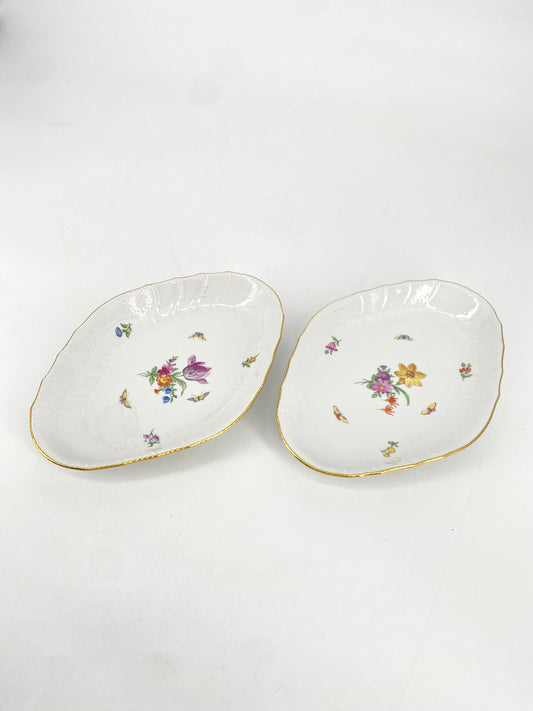 2x Neuosier rautenförmige Servierschalen von KPM, Berlin 1871-1945