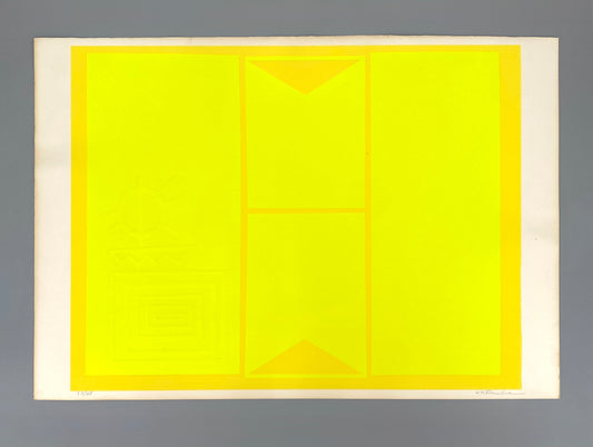 Signierter und nummerierter Siebdruck in Gelb mit Prägedruck von Karl-Heinz Franke (1916‒2006)