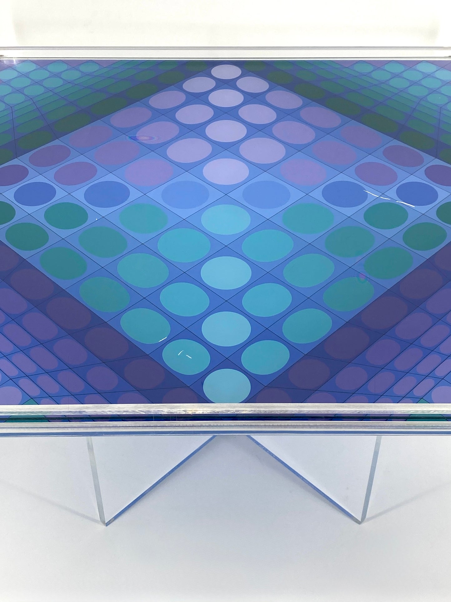Vasarely Schachbrett mit Zertifikat und Sockel aus Plexiglas, Nr. 476 von 1500
