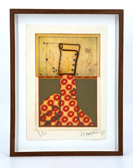 Farbradierung von Johannes Vennekamp auf Büttenpapier, um 1970