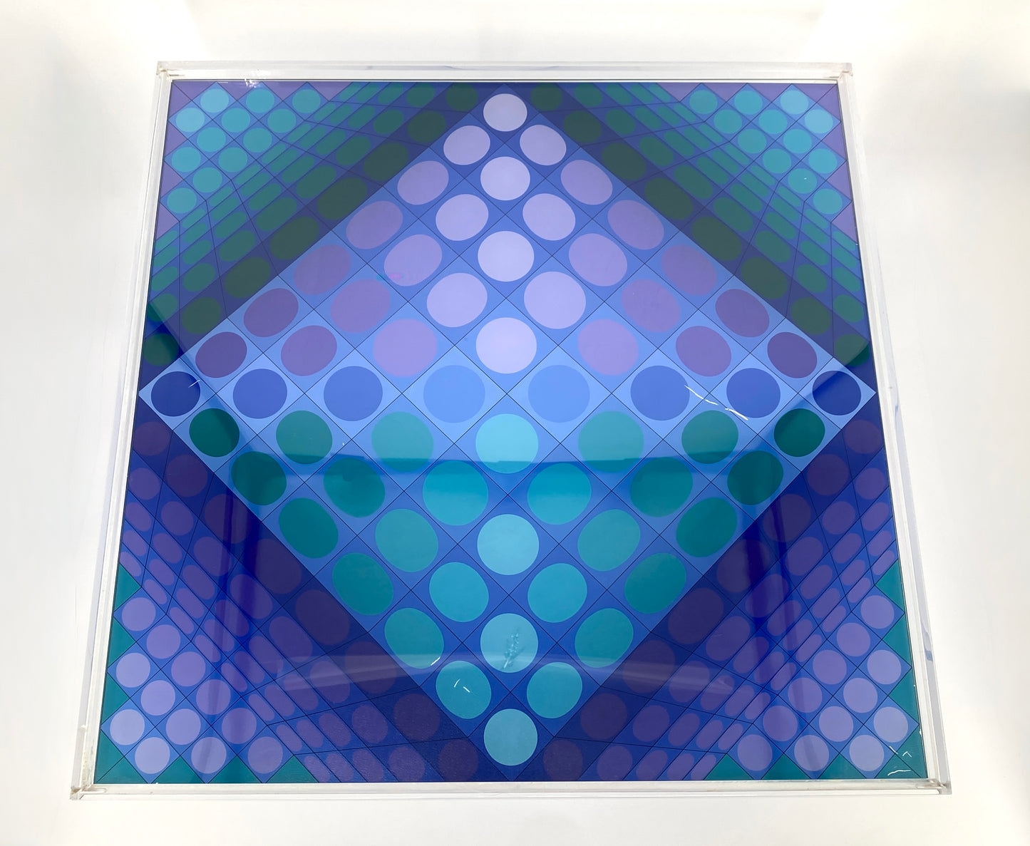 Vasarely Schachbrett mit Zertifikat und Sockel aus Plexiglas, Nr. 476 von 1500