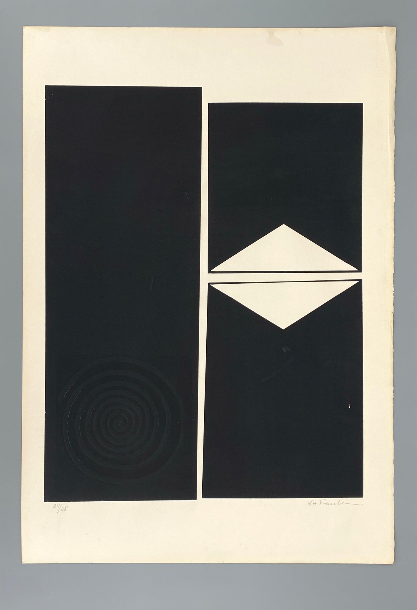 Nummerierter schwarz-weißer Siebdruck mit Prägedruck von Karl-Heinz Franke (1916‒2006)