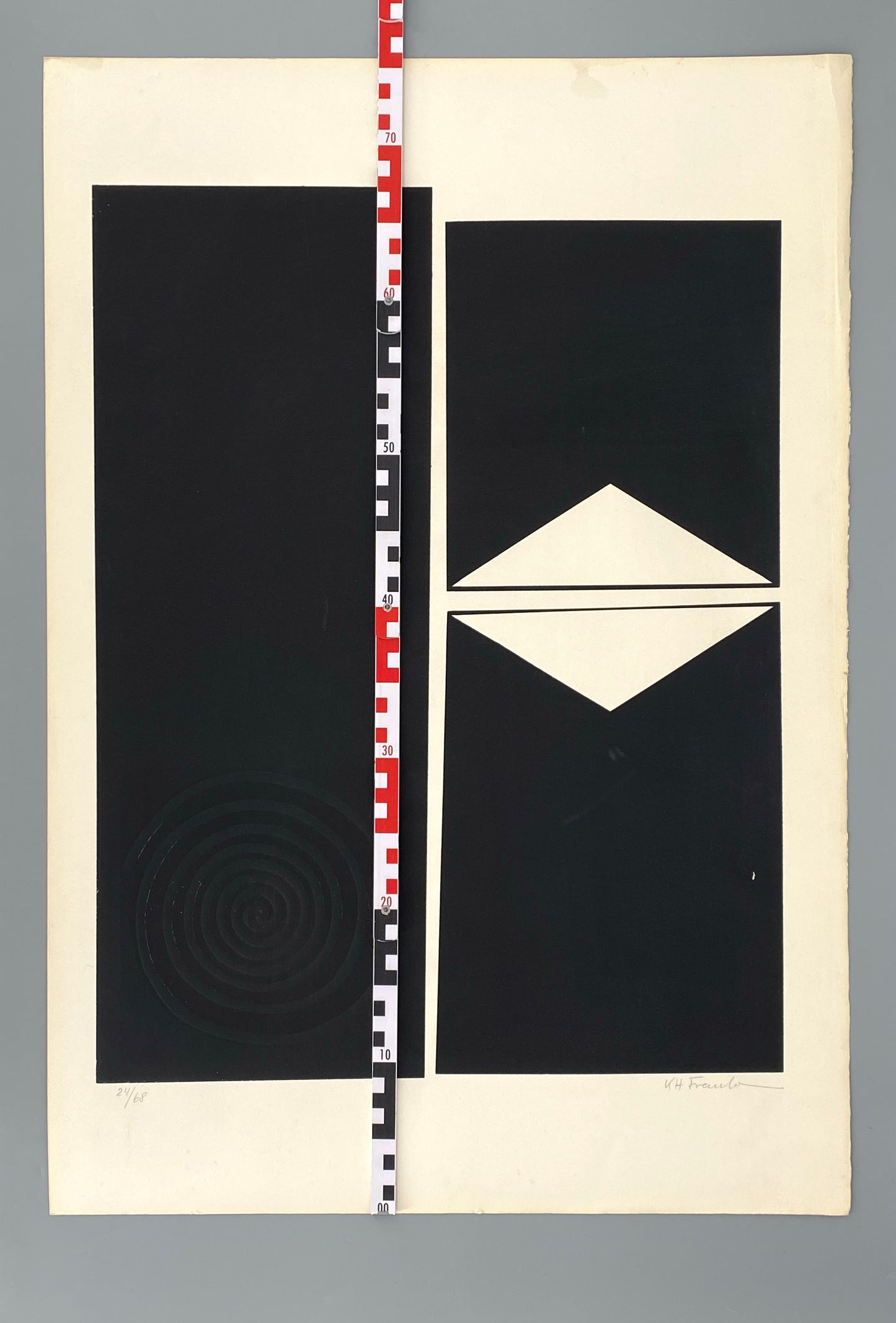 Nummerierter schwarz-weißer Siebdruck mit Prägedruck von Karl-Heinz Franke (1916‒2006)