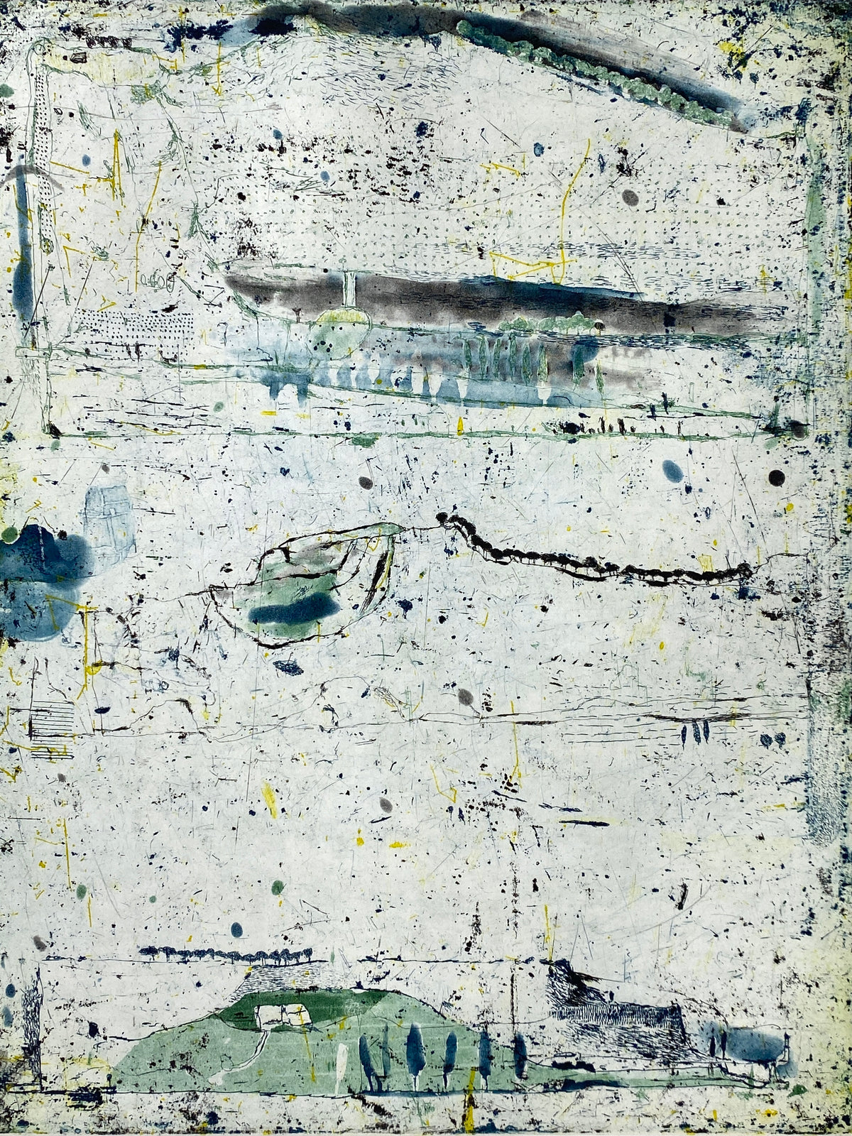 Handsignierte und nummerierte Farbradierung "Ligurien (II. – A)" von Falko Behrendt (geb. 1951), 1998