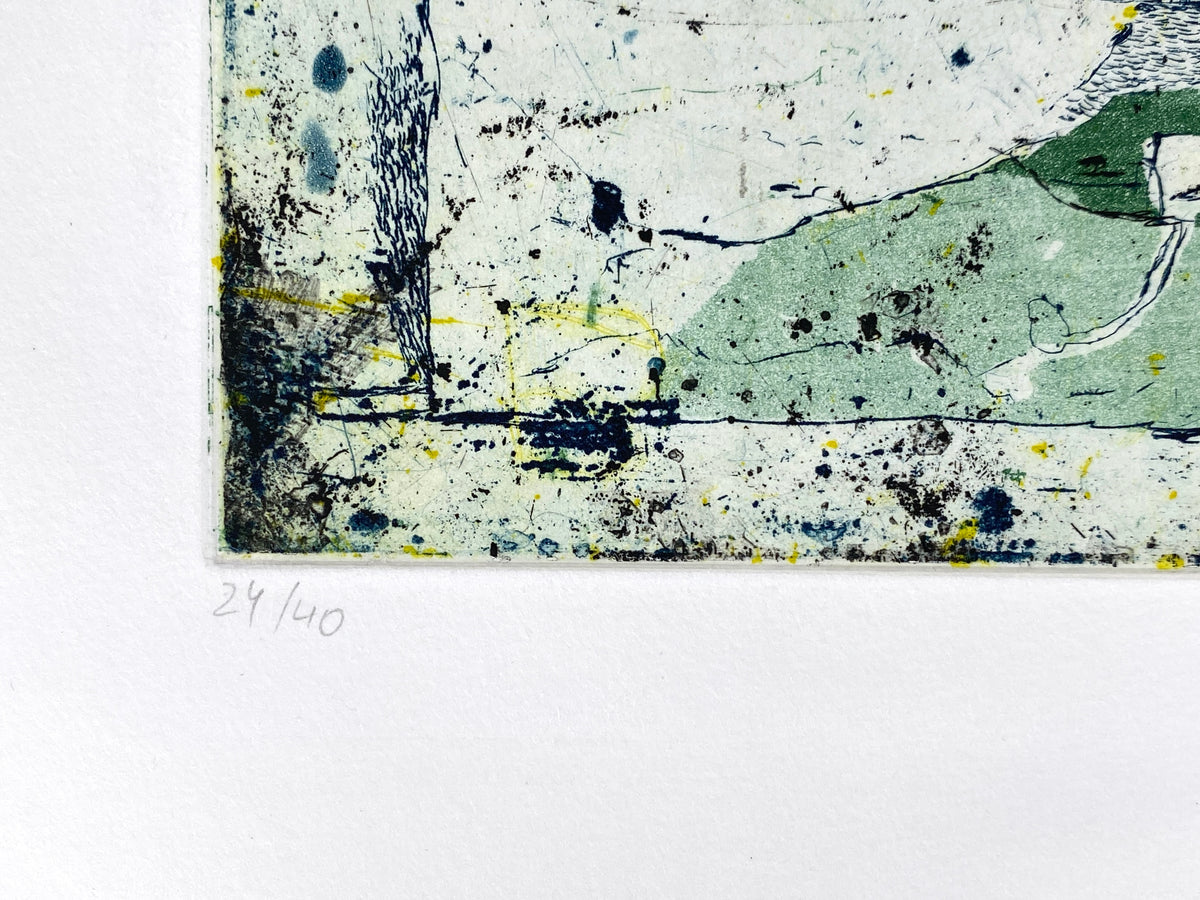 Handsignierte und nummerierte Farbradierung "Ligurien (II. – A)" von Falko Behrendt (geb. 1951), 1998