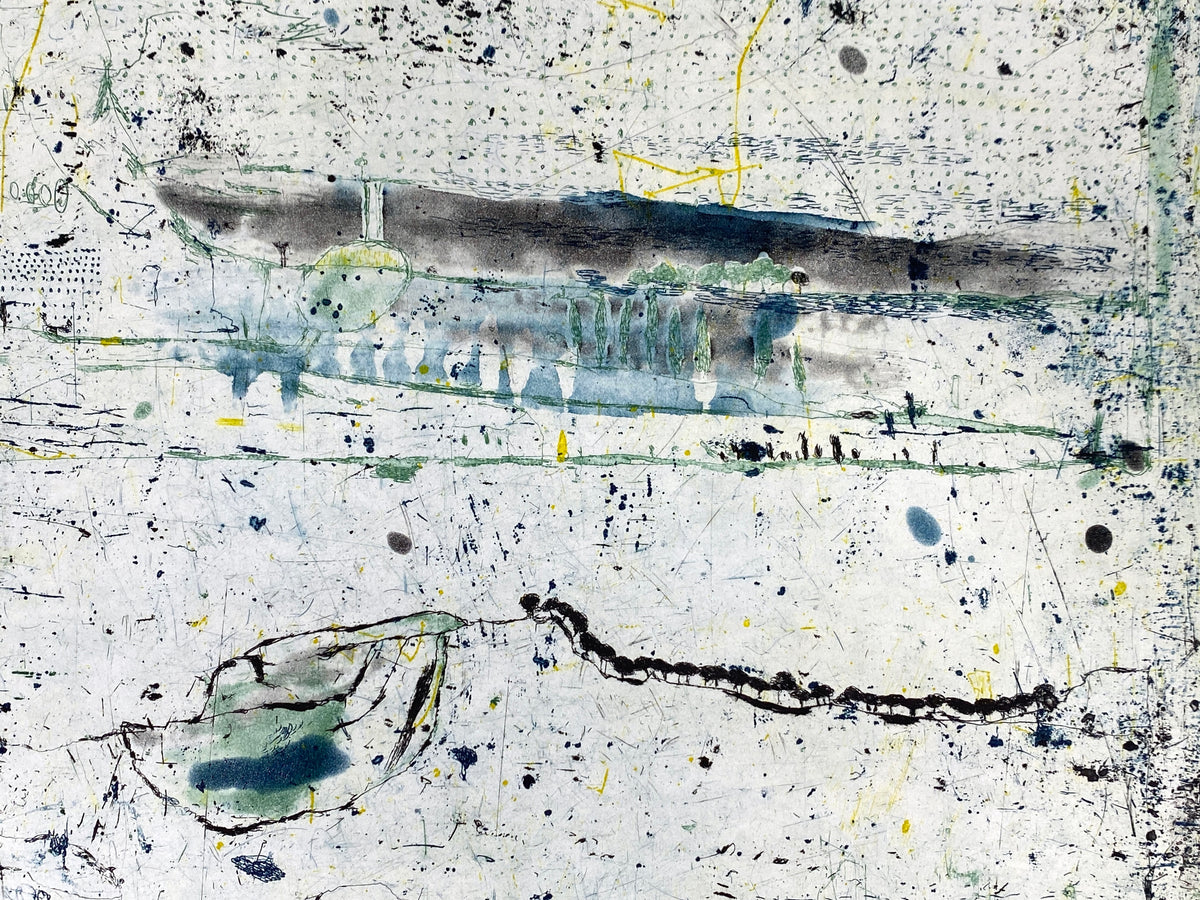 Handsignierte und nummerierte Farbradierung "Ligurien (II. – A)" von Falko Behrendt (geb. 1951), 1998