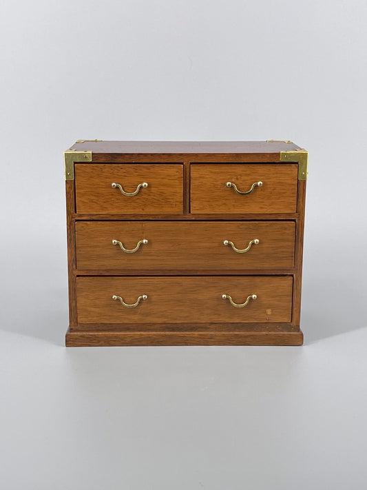 Vintage Schmuckschatulle aus Holz mit 4 Schubladen