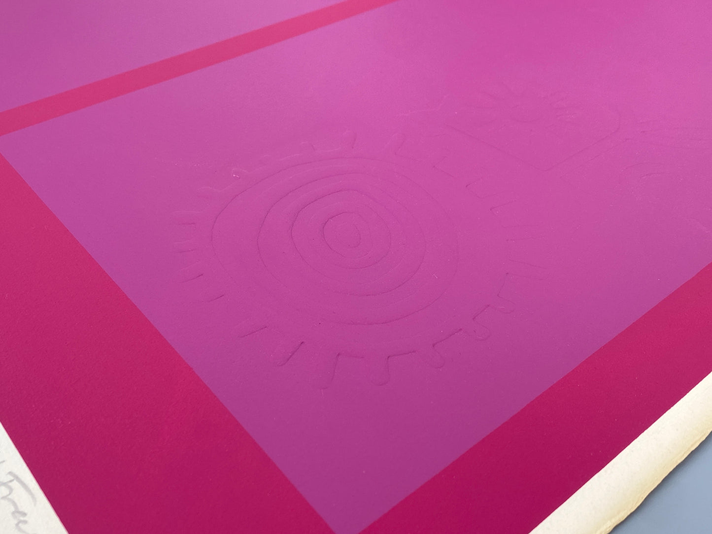 Nummerierter Siebdruck in Malvenfarbe mit Prägedruck von Karl-Heinz Franke (1916‒2006)