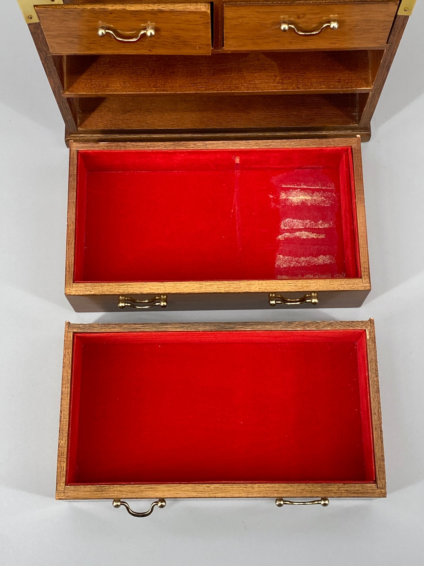 Vintage Schmuckschatulle aus Holz mit 4 Schubladen