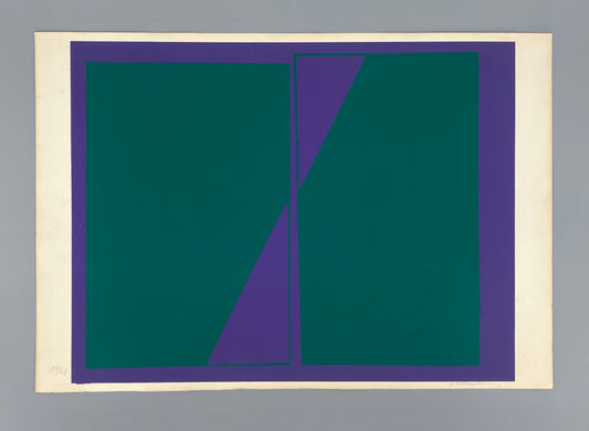 Nummerierter Siebdruck in Dunkelgrün und Violett mit Prägedruck von Karl-Heinz Franke (1916‒2006)