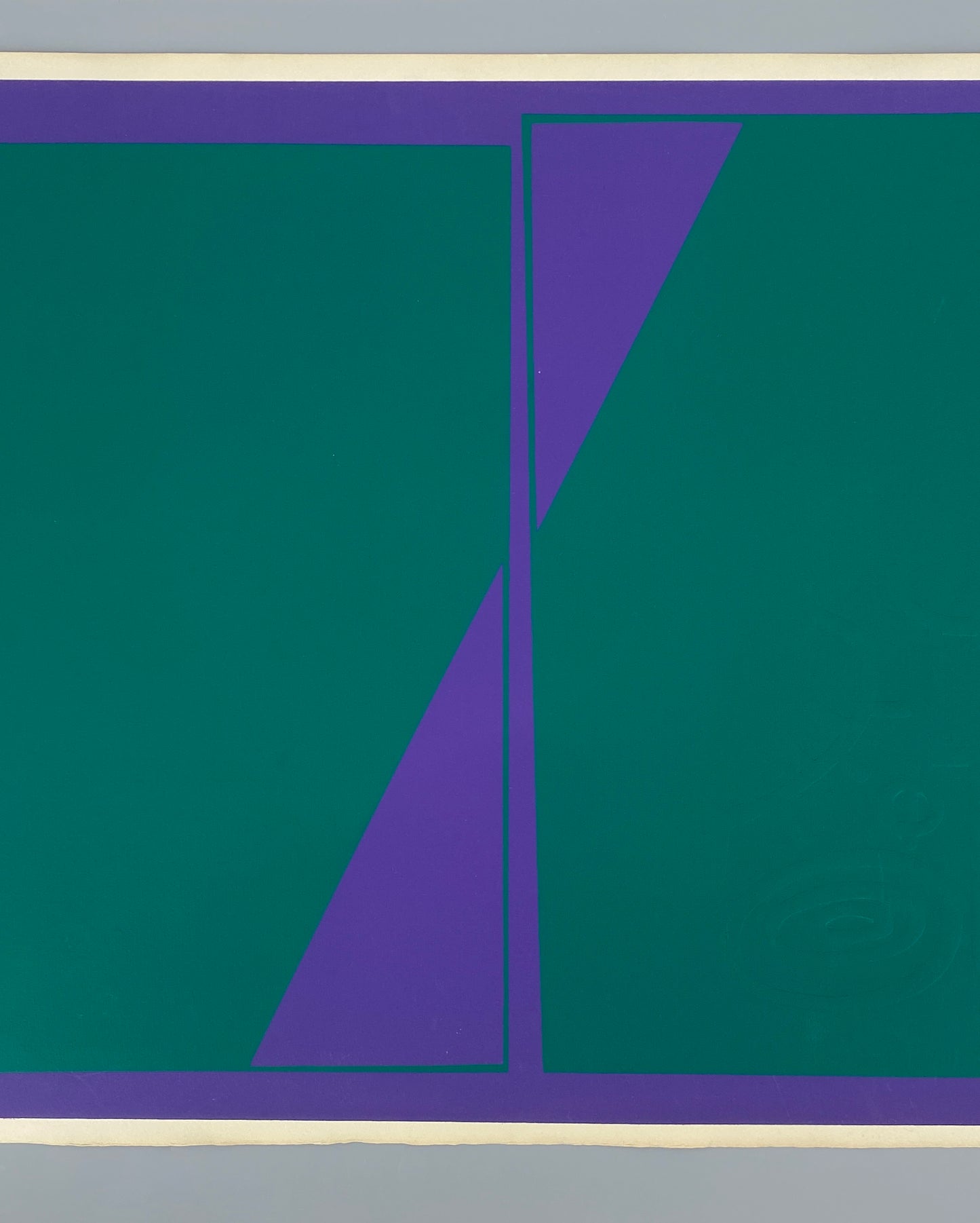 Nummerierter Siebdruck in Dunkelgrün und Violett mit Prägedruck von Karl-Heinz Franke (1916‒2006)