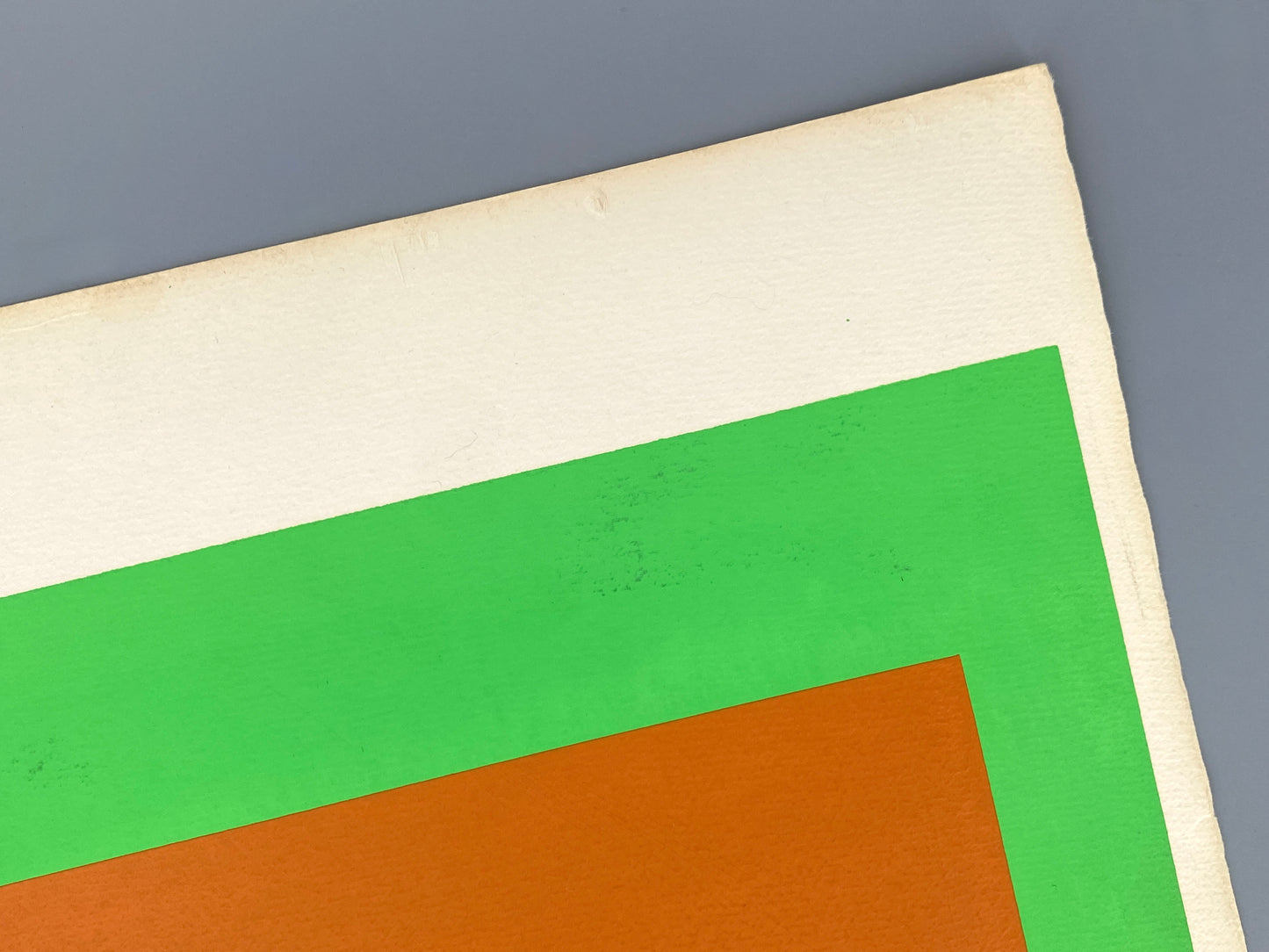 Nummerierter Siebdruck in Orange und Neongrün mit Prägedruck von Karl-Heinz Franke (1916‒2006)