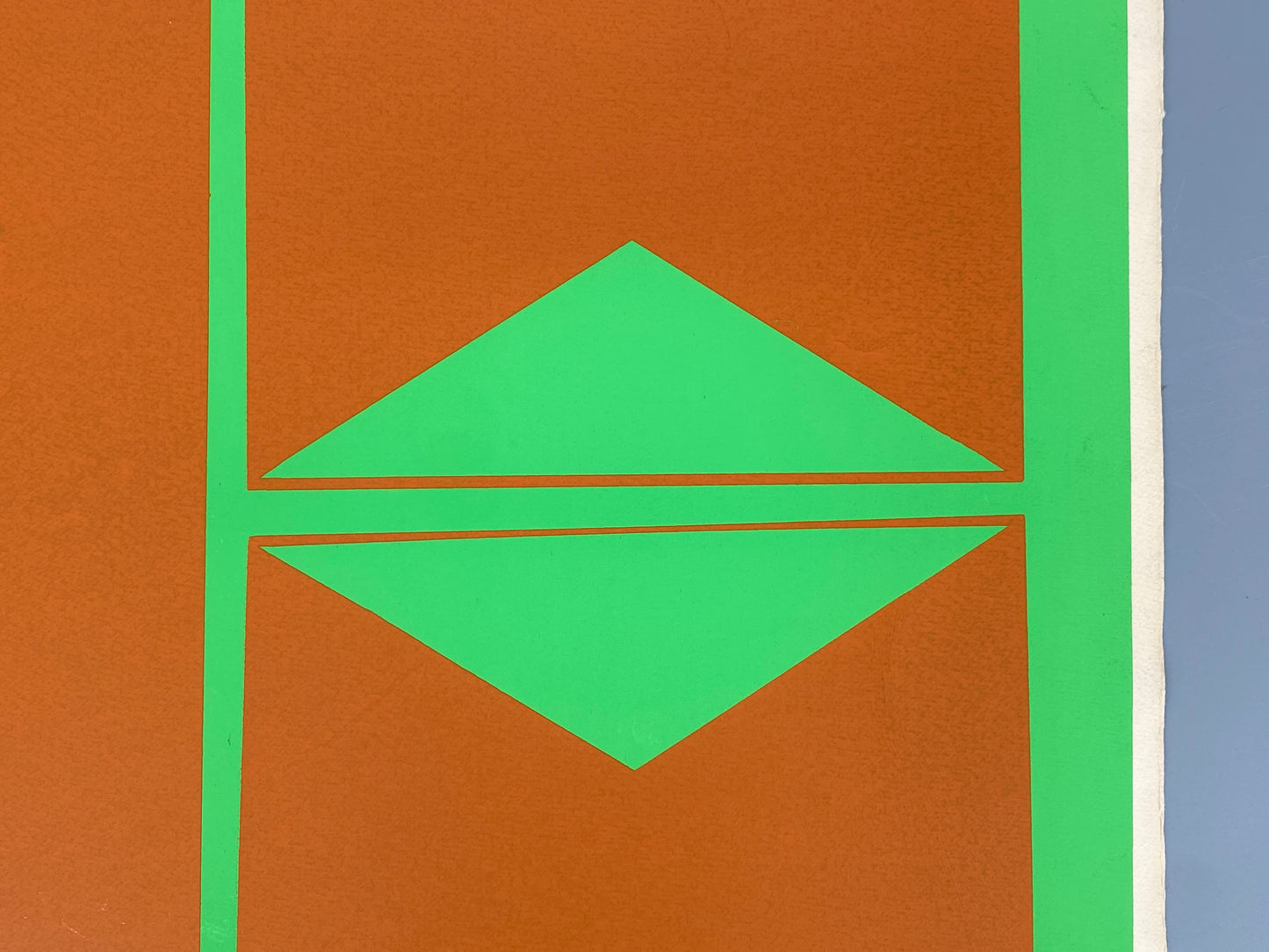 Nummerierter Siebdruck in Orange und Neongrün mit Prägedruck von Karl-Heinz Franke (1916‒2006)