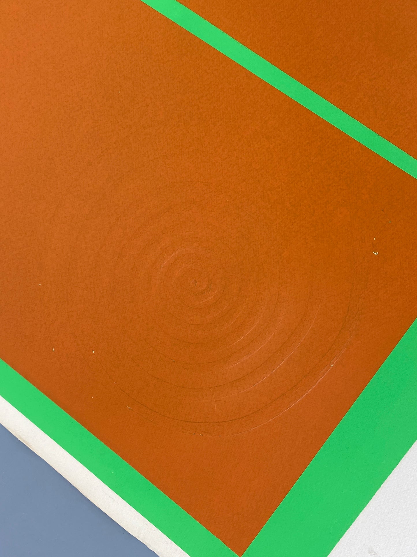 Nummerierter Siebdruck in Orange und Neongrün mit Prägedruck von Karl-Heinz Franke (1916‒2006)