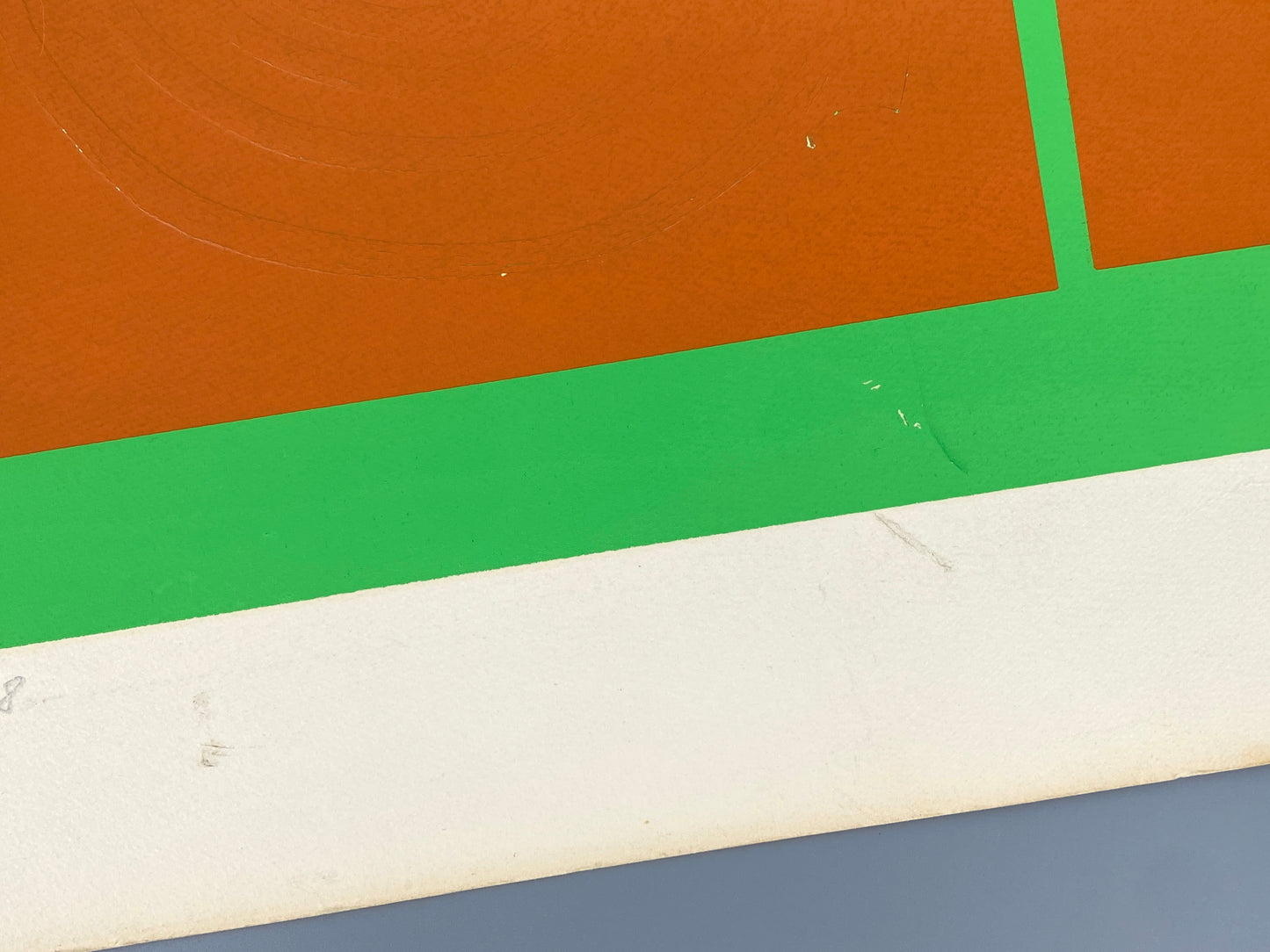 Nummerierter Siebdruck in Orange und Neongrün mit Prägedruck von Karl-Heinz Franke (1916‒2006)