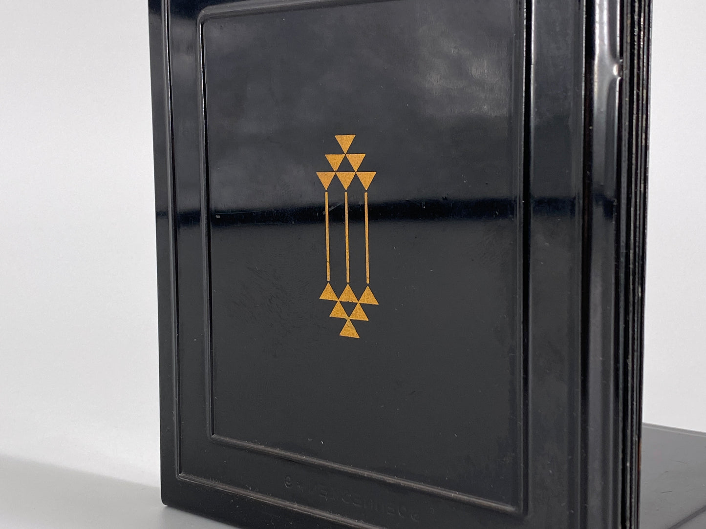 6 Buchstützen von Soennecken aus schwarz lackiertem Metall, Art Deco