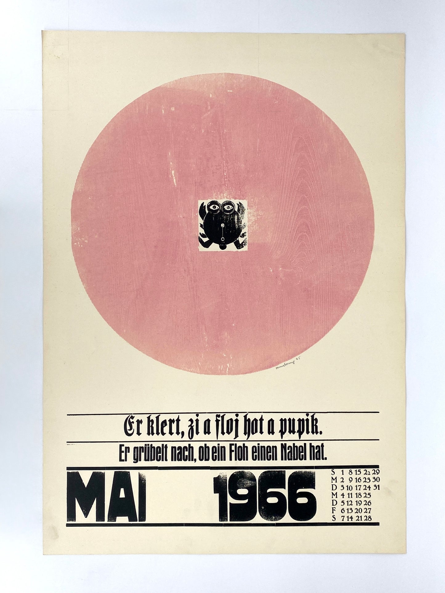 Signierte Holzschnittblätter des Bilderkalenders 1966 von Werkstatt Rixdorfer Drucke, Berlin