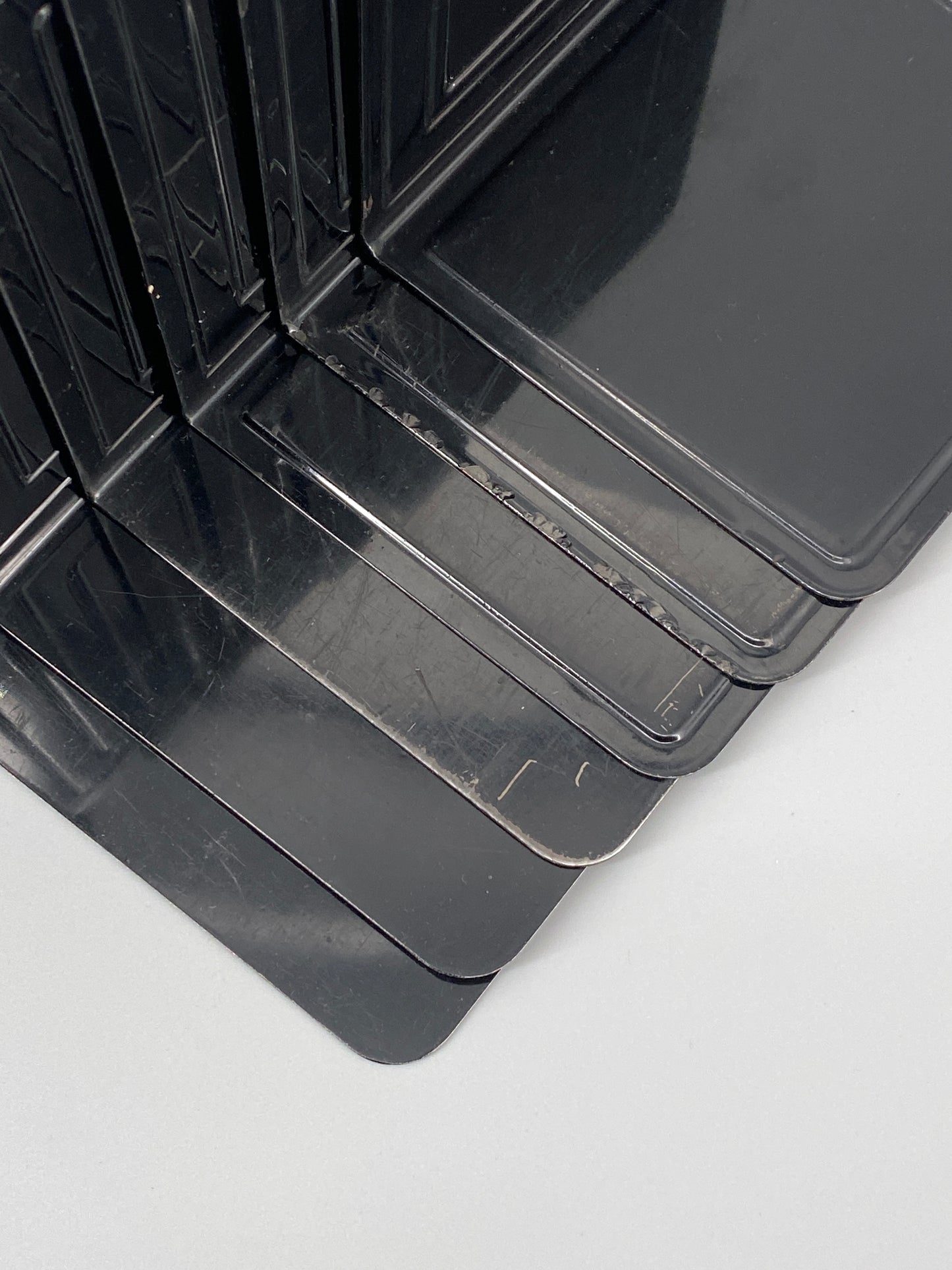6 Buchstützen von Soennecken aus schwarz lackiertem Metall, Art Deco