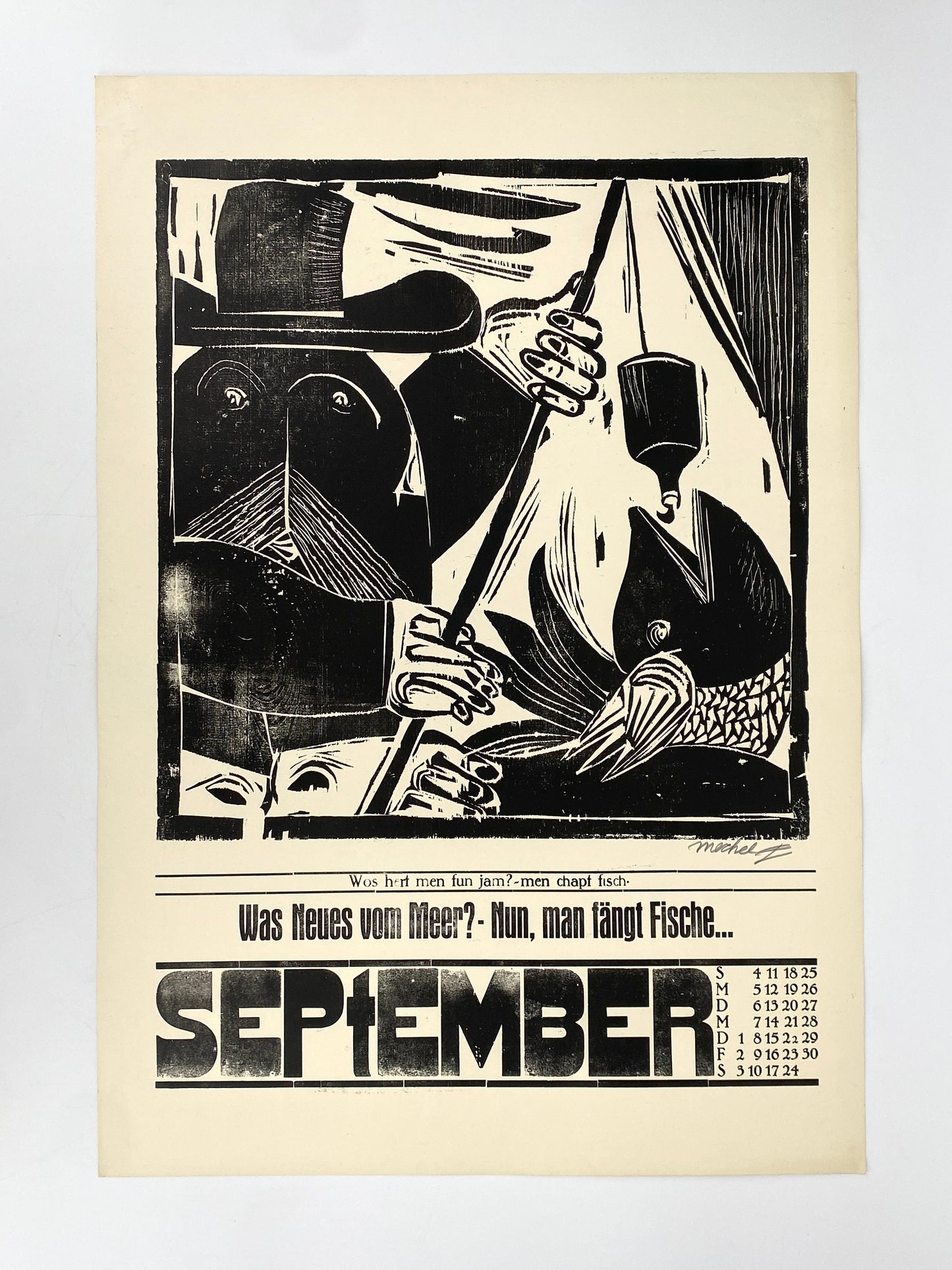 Signierte Holzschnittblätter des Bilderkalenders 1966 von Werkstatt Rixdorfer Drucke, Berlin