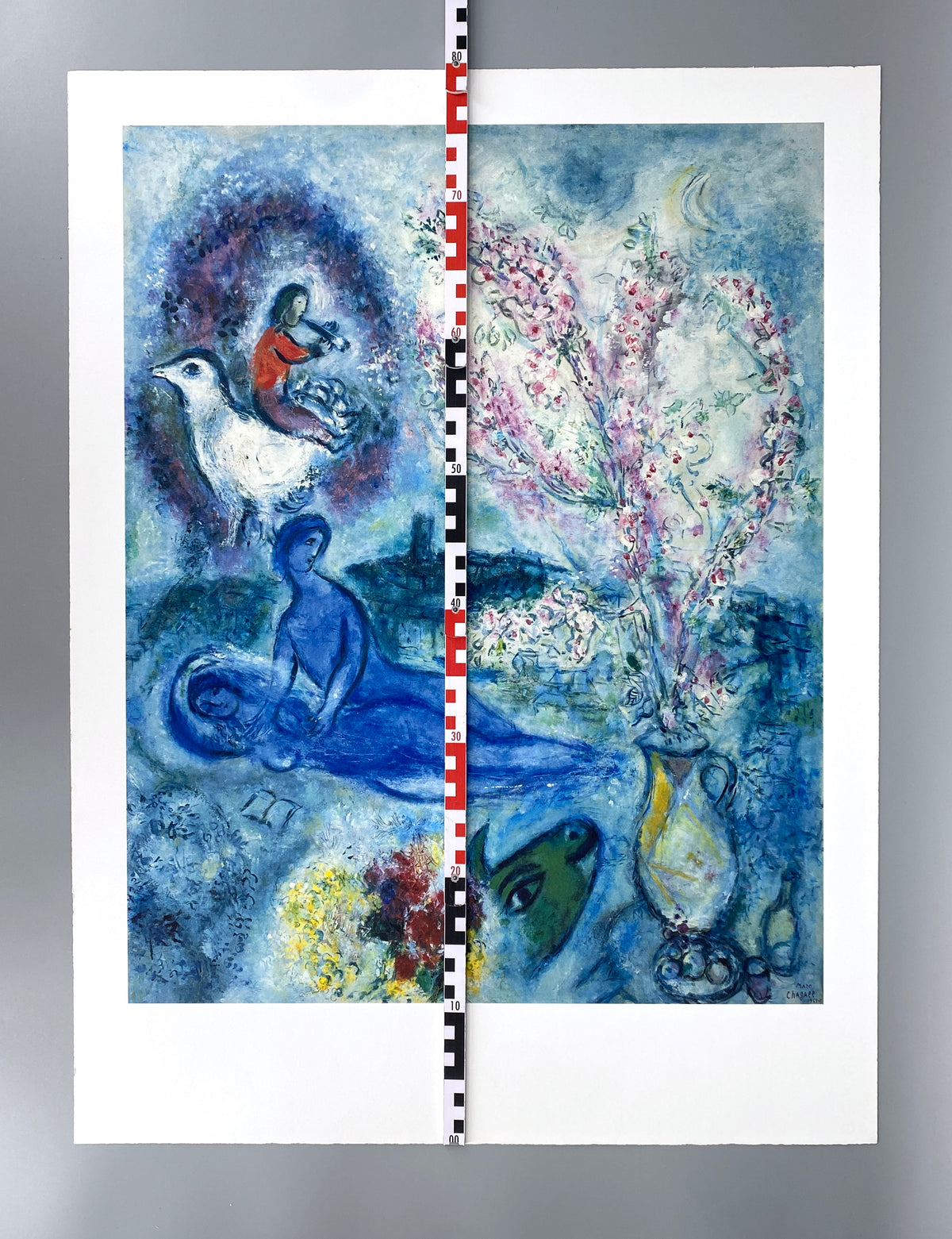 Hochwertiges, zertifiziertes Plakat mit dem Gemälde "Die Mandelbäume" von Marc Chagall, 1987