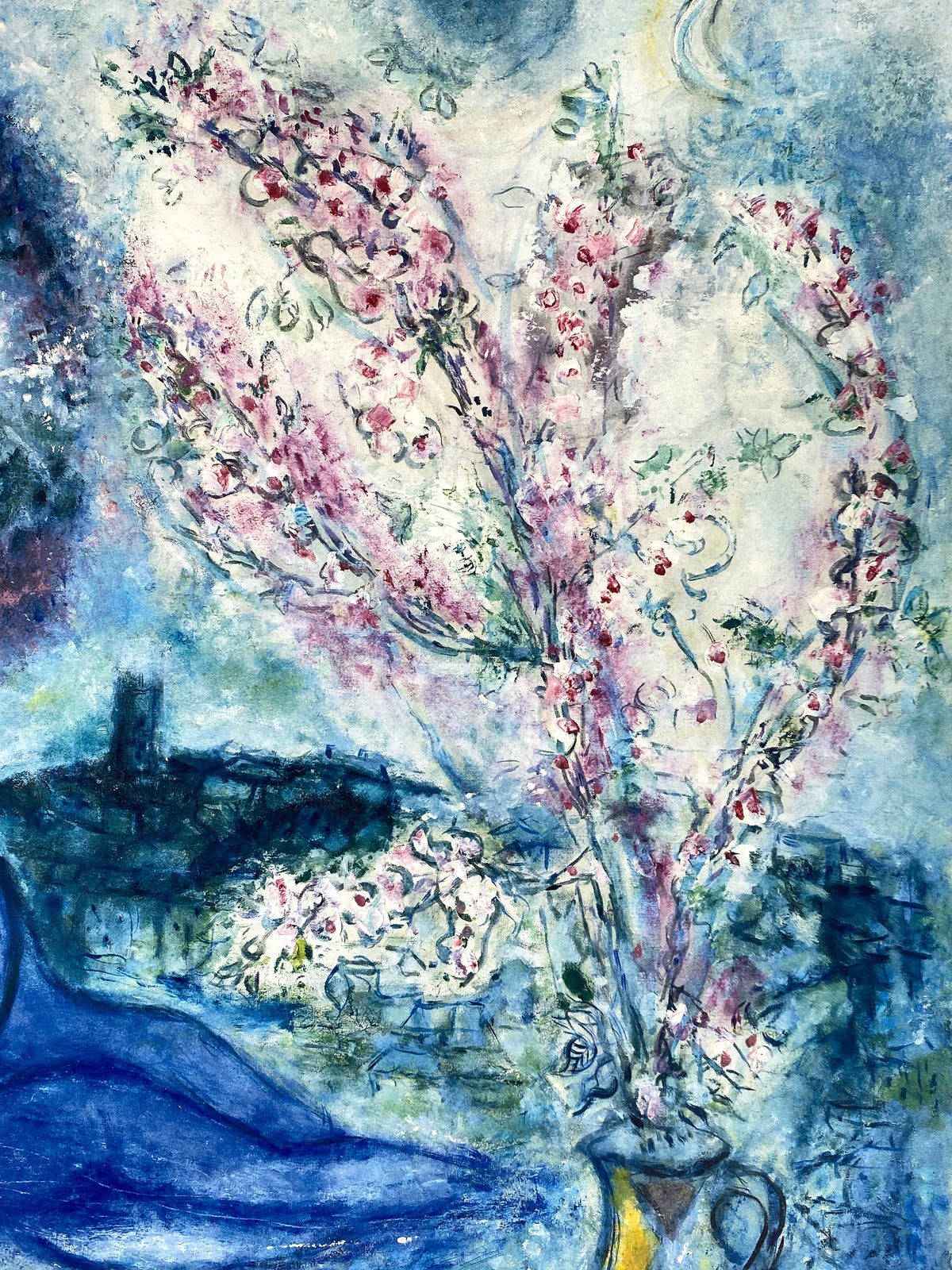 Hochwertiges, zertifiziertes Plakat mit dem Gemälde "Die Mandelbäume" von Marc Chagall, 1987