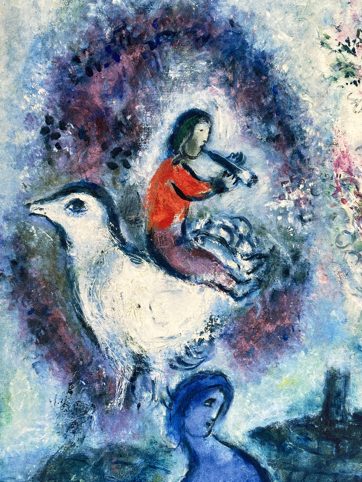 Hochwertiges, zertifiziertes Plakat mit dem Gemälde "Die Mandelbäume" von Marc Chagall, 1987