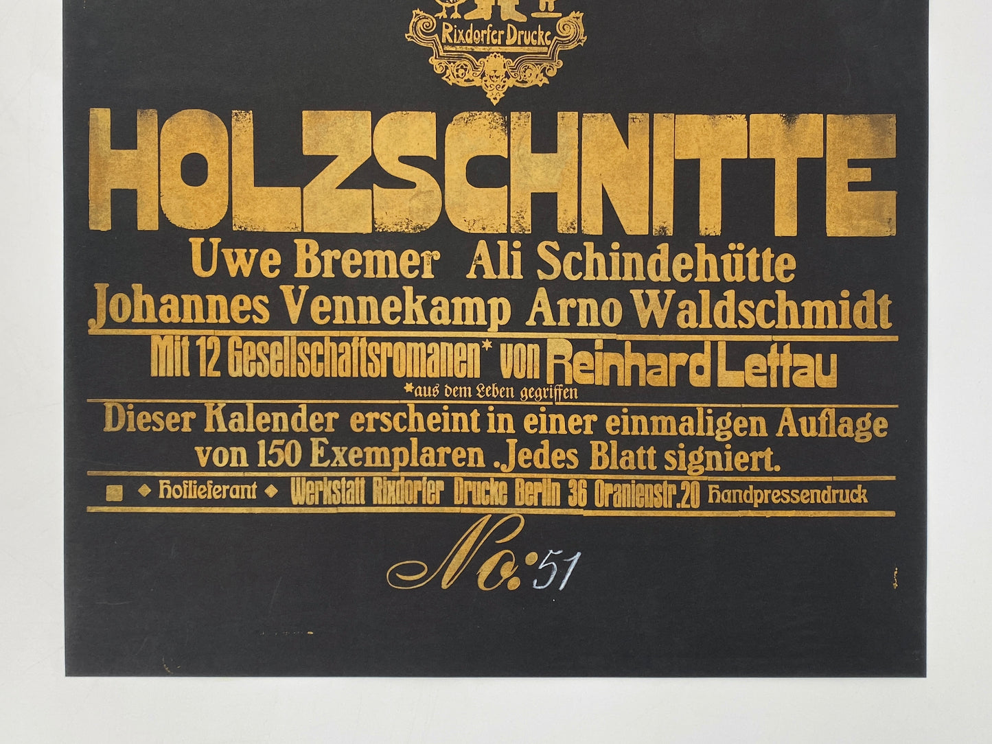 Signierte Holzschnittblätter des Bilderkalenders 1968 von Werkstatt Rixdorfer Drucke, im Stil der Pop Art