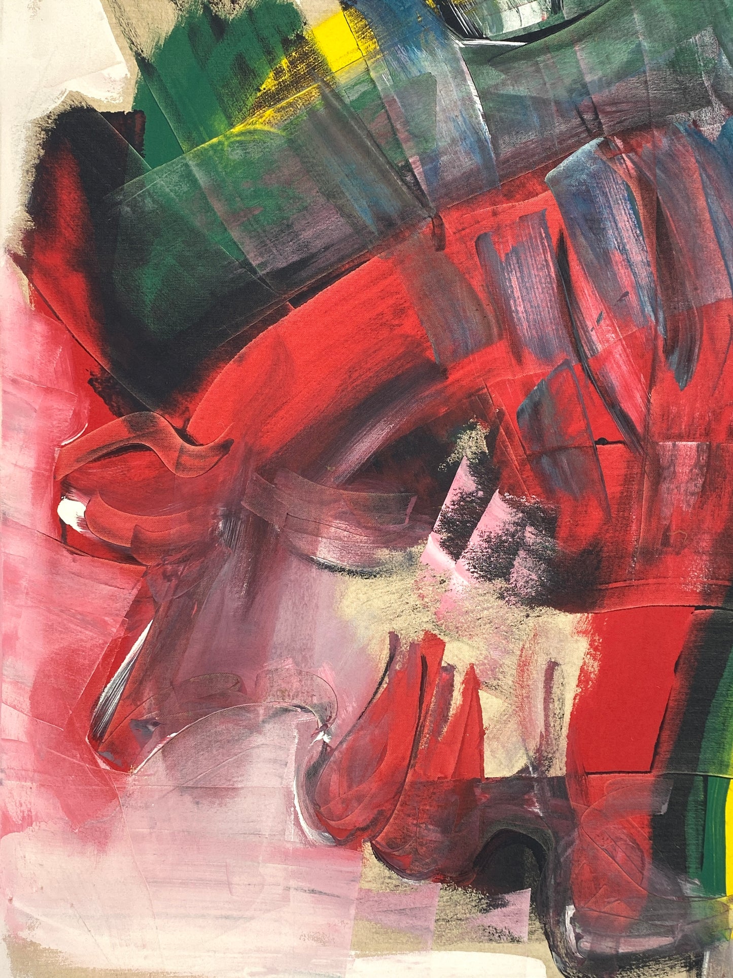 Expressives Acrylgemälde auf Leinwand aus dem Jahr 1991, signiert