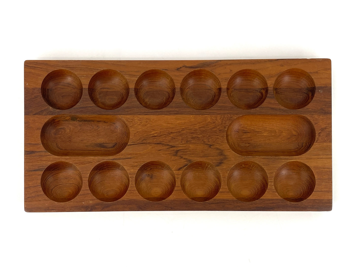 Kalaha Brettspiel aus massivem Teakholz von Piet Hein für Skjøde, Dänemark 60er