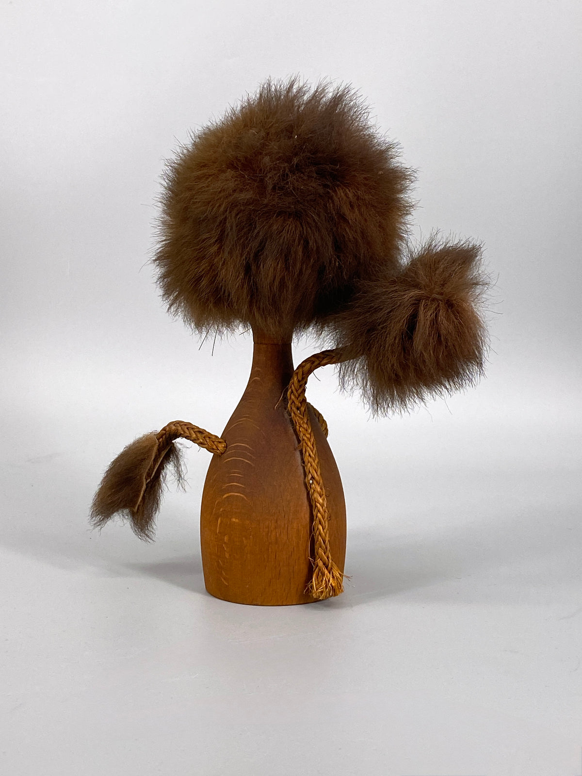 Mid Century Figur aus Teakholz / Spardose, 50er
