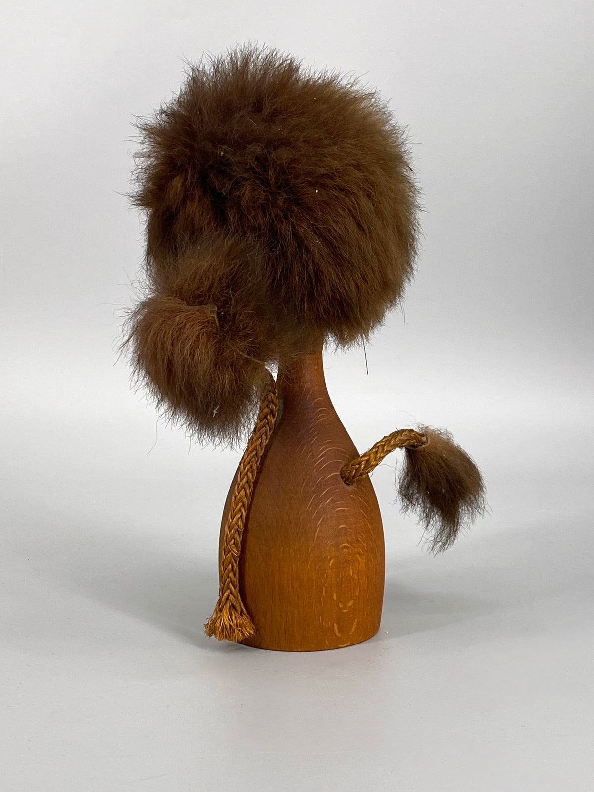 Mid Century Figur aus Teakholz / Spardose, 50er