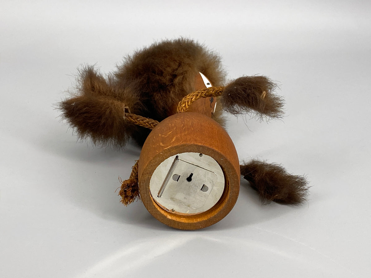 Mid Century Figur aus Teakholz / Spardose, 50er