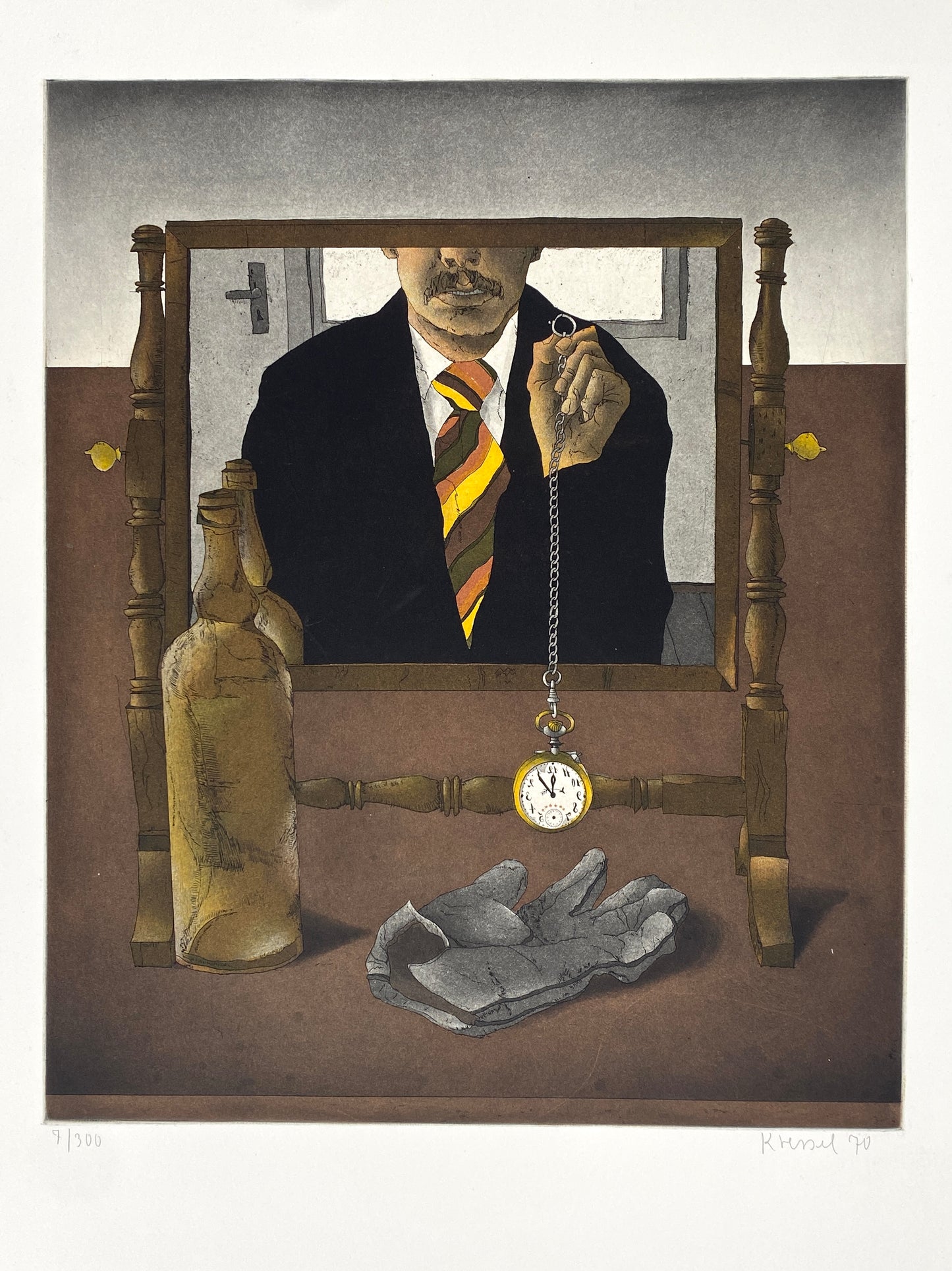 Nummerierter und handsignierter Farbradierung von Diether Kressel (1925–2015), 1970