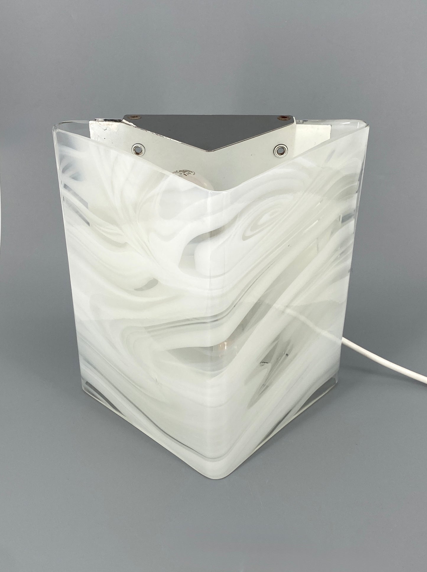 Postmoderne Wandlampe aus Muranoglas mit verchromten Details, Italien 80er