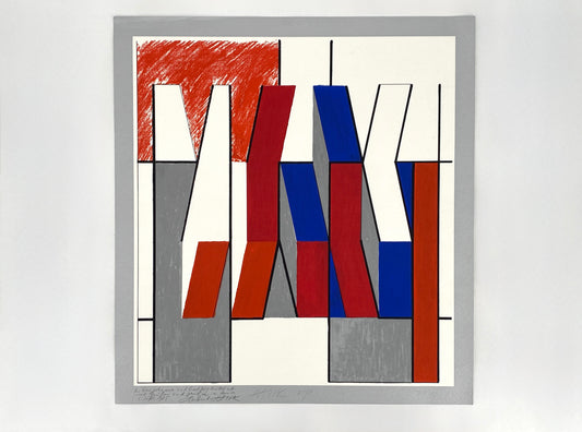 Handsignierter und nummerierter Farbsiebdruck "85/1" mit Widmung von Otto Herbert Hajek (1927–2005), 1985