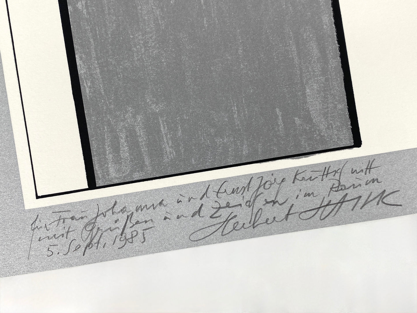 Handsignierter und nummerierter Farbsiebdruck "85/1" mit Widmung von Otto Herbert Hajek (1927–2005), 1985