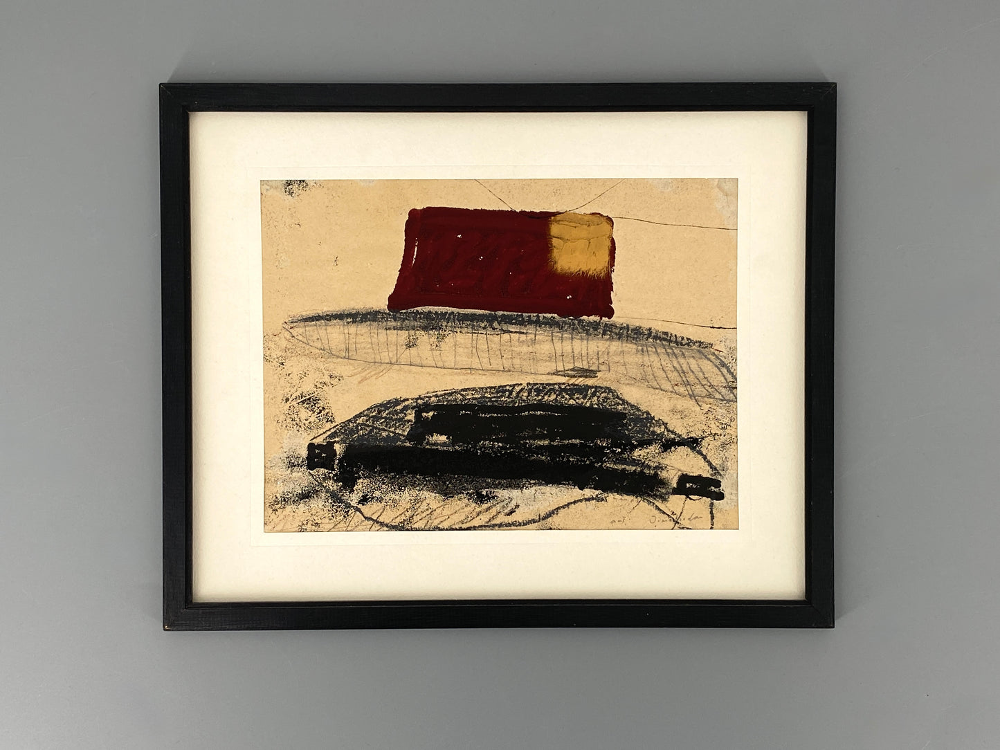 Reihe aus 4 Gemälden mit abstrakten, metaphysischen Motiven von Dieter Krüll (geb. 1949), 1972