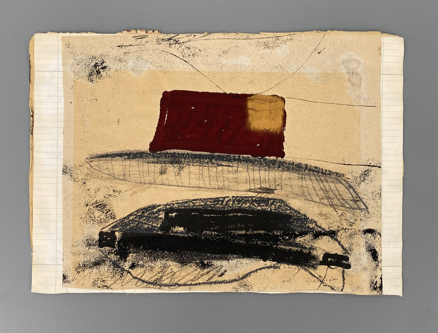 Reihe aus 4 Gemälden mit abstrakten, metaphysischen Motiven von Dieter Krüll (geb. 1949), 1972