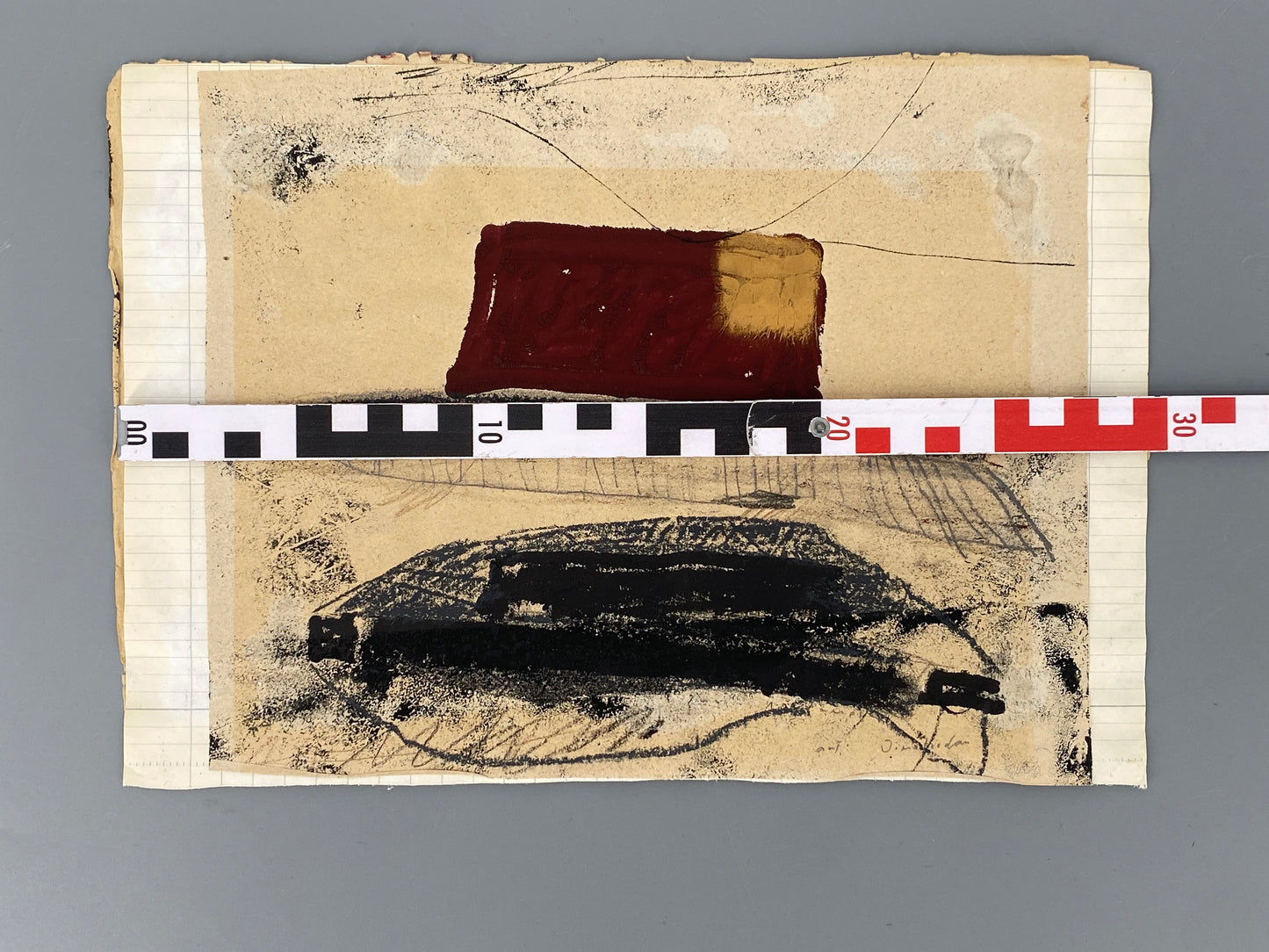 Reihe aus 4 Gemälden mit abstrakten, metaphysischen Motiven von Dieter Krüll (geb. 1949), 1972