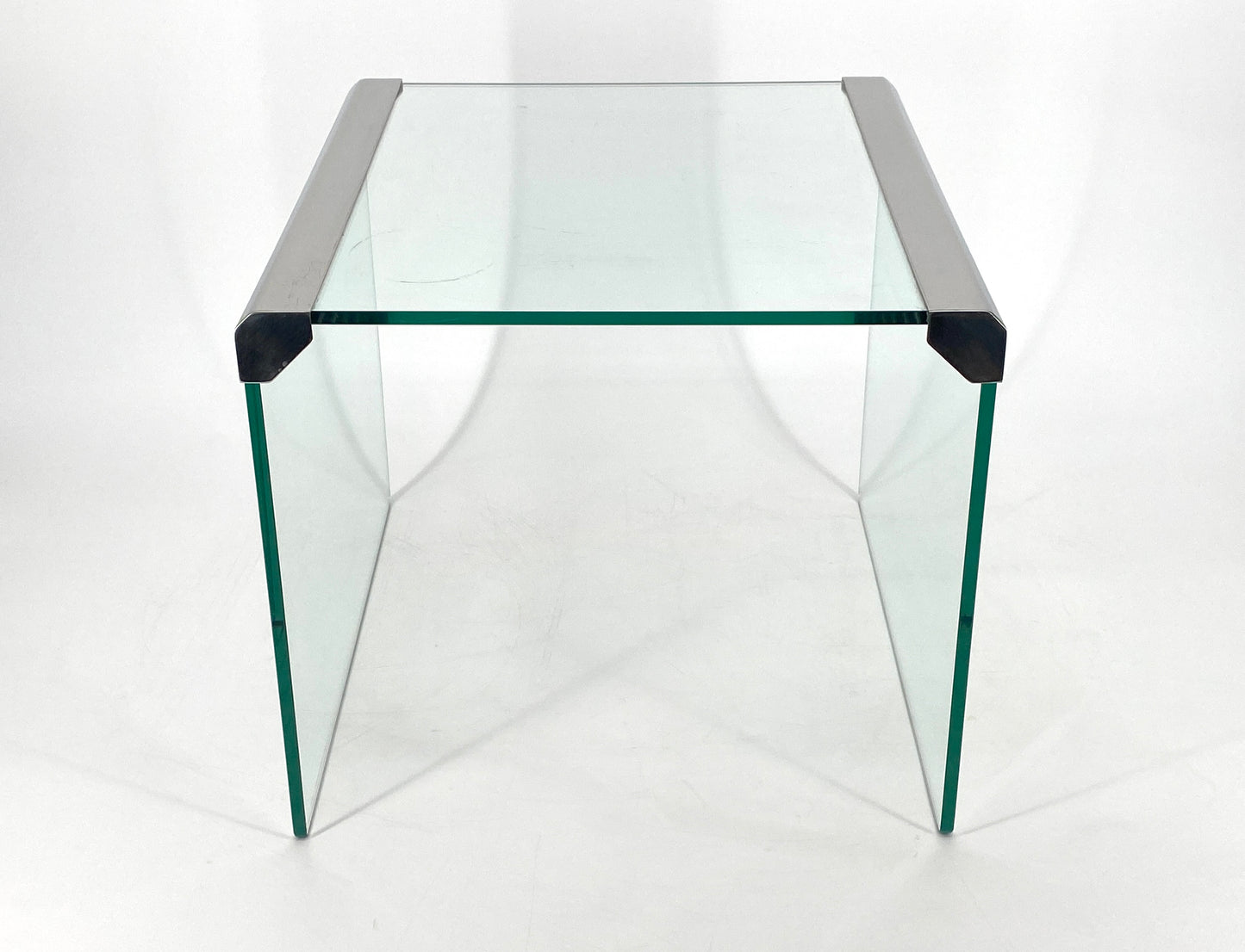Beistelltisch von Pierangelo Gallotti für Gallotti & Radice aus transparentem Glas, Italien 70er
