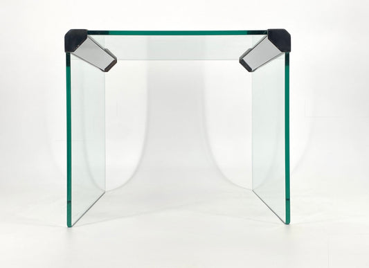 Beistelltisch von Pierangelo Gallotti für Gallotti & Radice aus transparentem Glas, Italien 70er