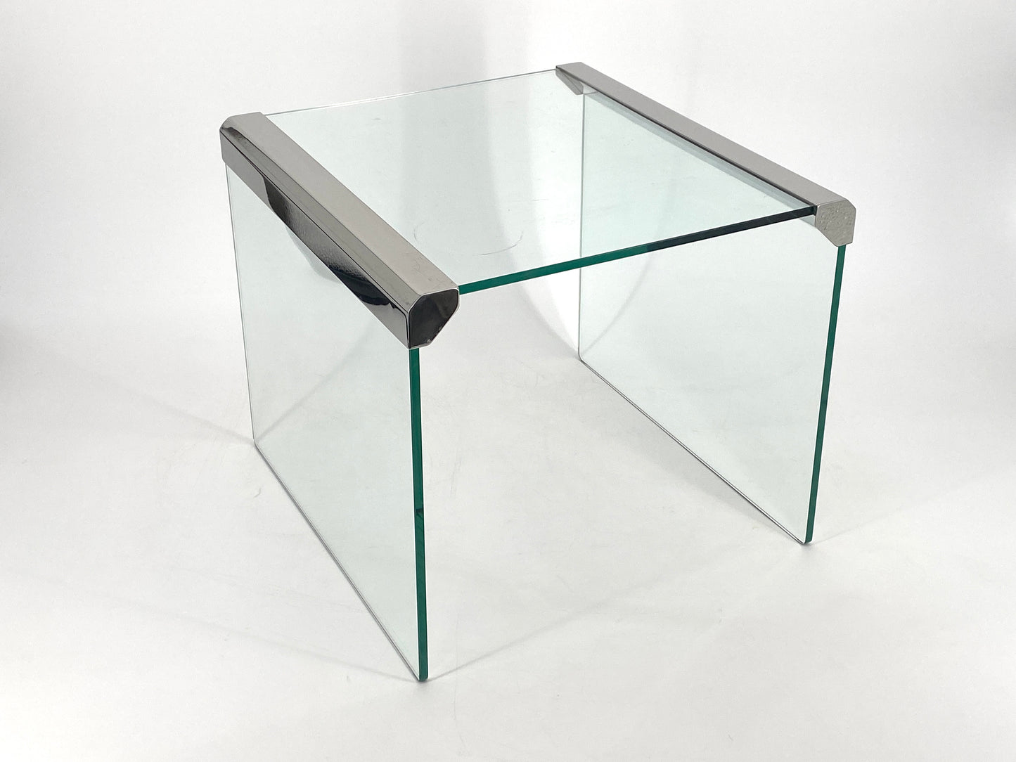 Beistelltisch von Pierangelo Gallotti für Gallotti & Radice aus transparentem Glas, Italien 70er