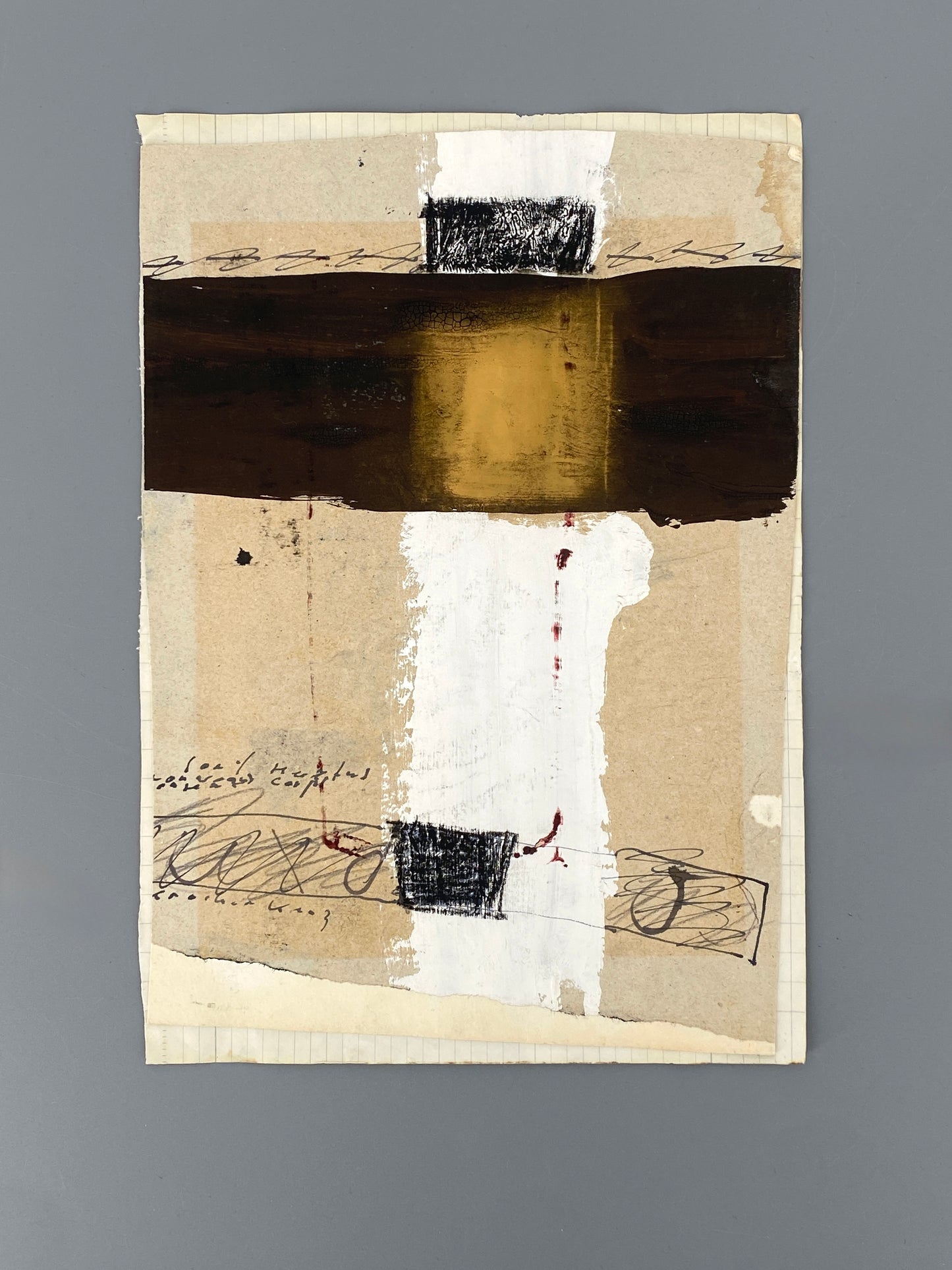 Reihe aus 4 Gemälden mit abstrakten, metaphysischen Motiven von Dieter Krüll (geb. 1949), 1972