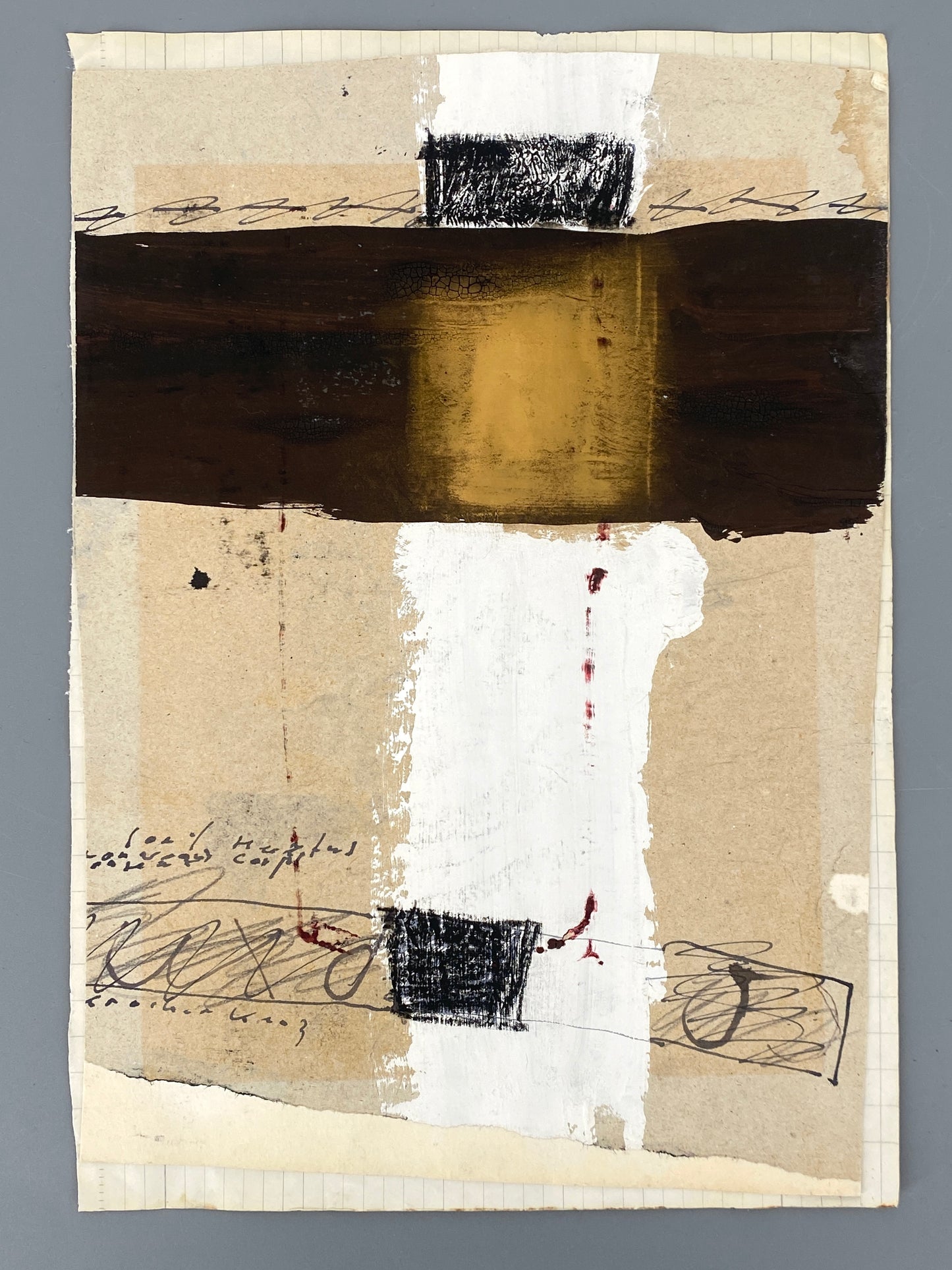 Reihe aus 4 Gemälden mit abstrakten, metaphysischen Motiven von Dieter Krüll (geb. 1949), 1972