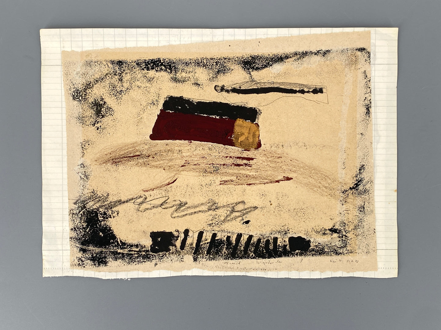 Reihe aus 4 Gemälden mit abstrakten, metaphysischen Motiven von Dieter Krüll (geb. 1949), 1972