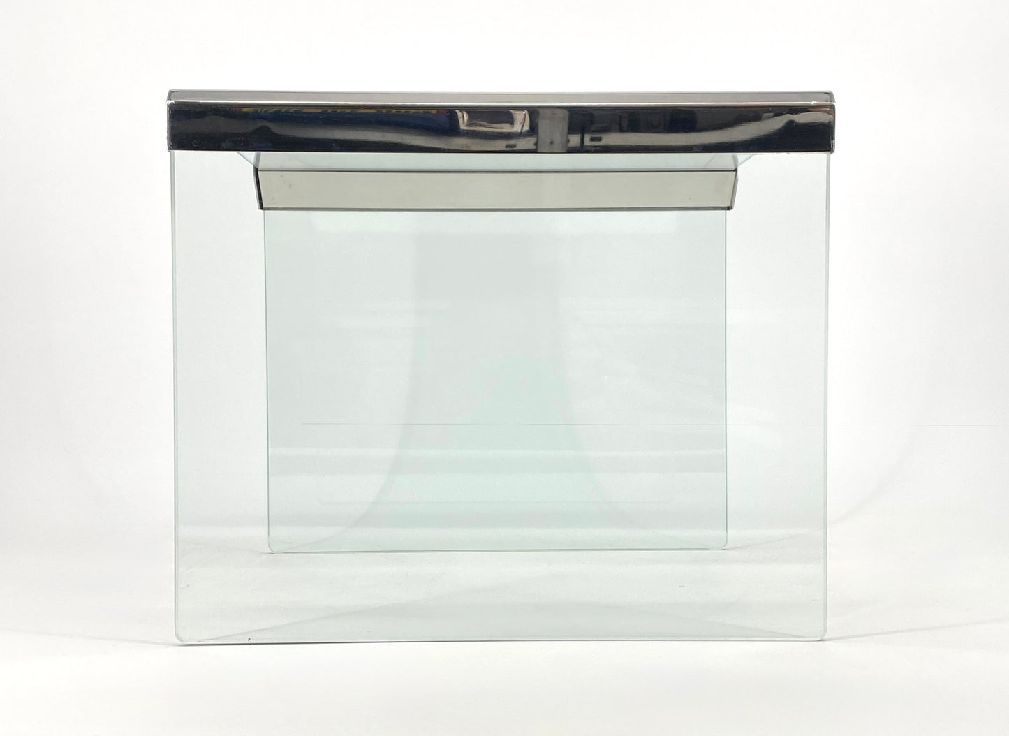 Beistelltisch von Pierangelo Gallotti für Gallotti & Radice aus transparentem Glas, Italien 70er