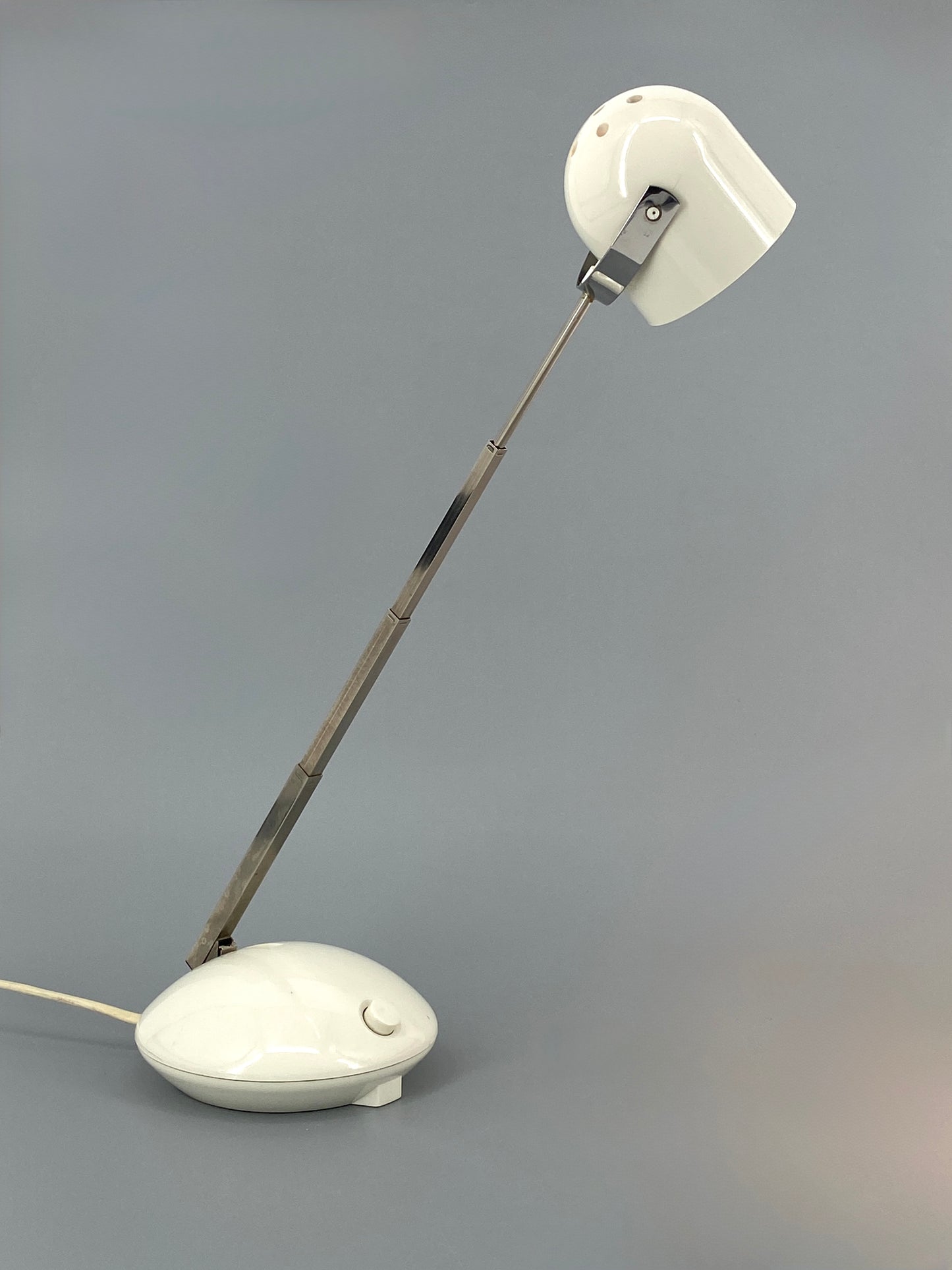 Verstellbare, weiße Tischlampe mit Teleskoparm von Eichhoff-Werke, Deutschland 70er
