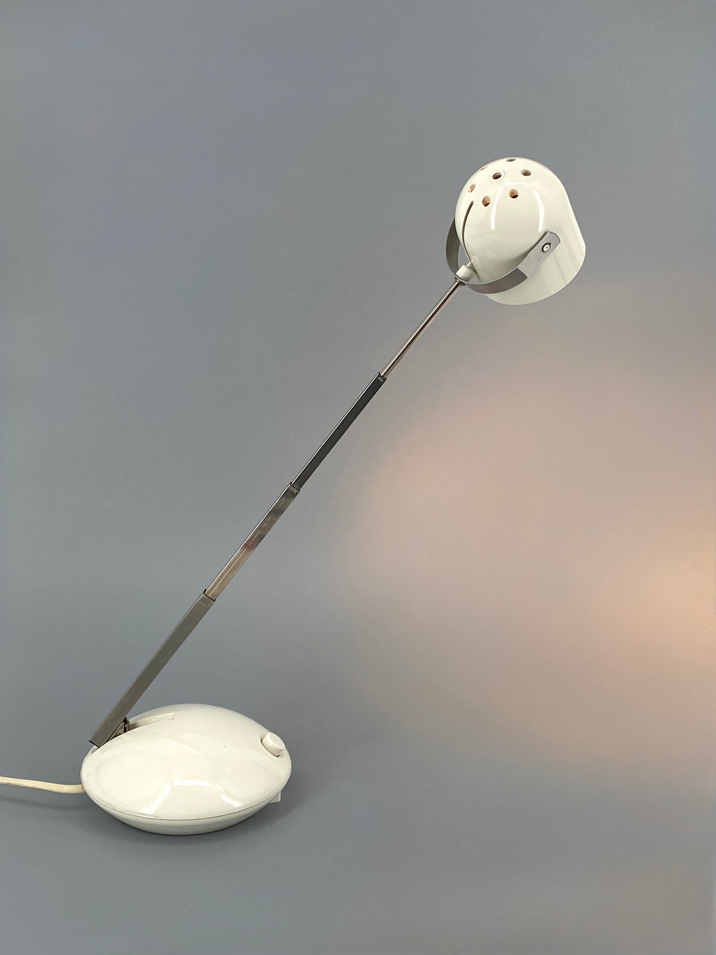 Verstellbare, weiße Tischlampe mit Teleskoparm von Eichhoff-Werke, Deutschland 70er