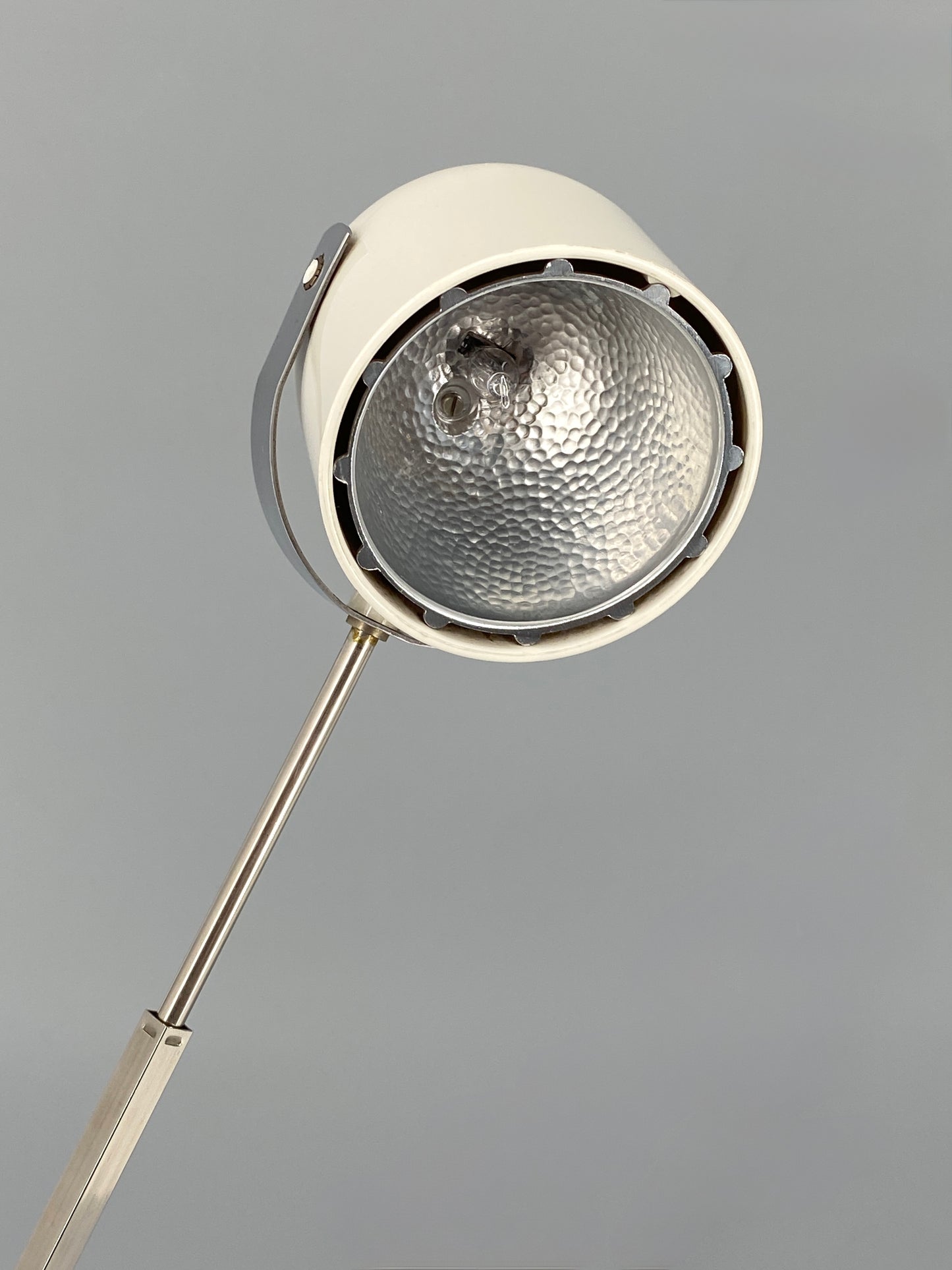 Verstellbare, weiße Tischlampe mit Teleskoparm von Eichhoff-Werke, Deutschland 70er