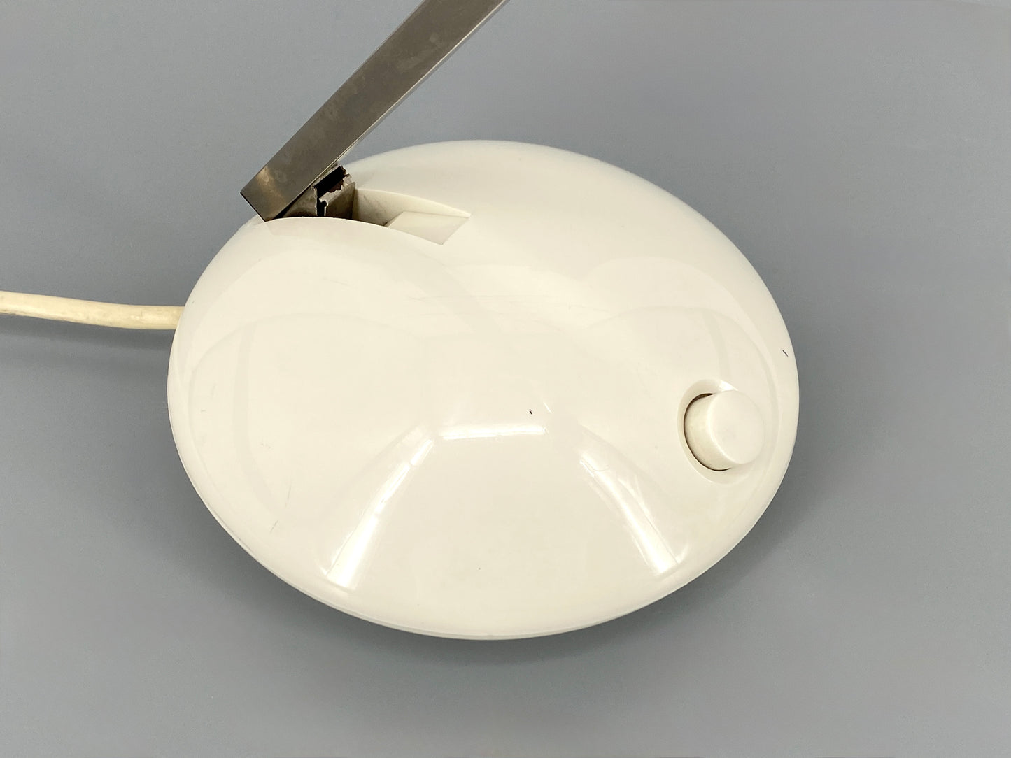 Verstellbare, weiße Tischlampe mit Teleskoparm von Eichhoff-Werke, Deutschland 70er